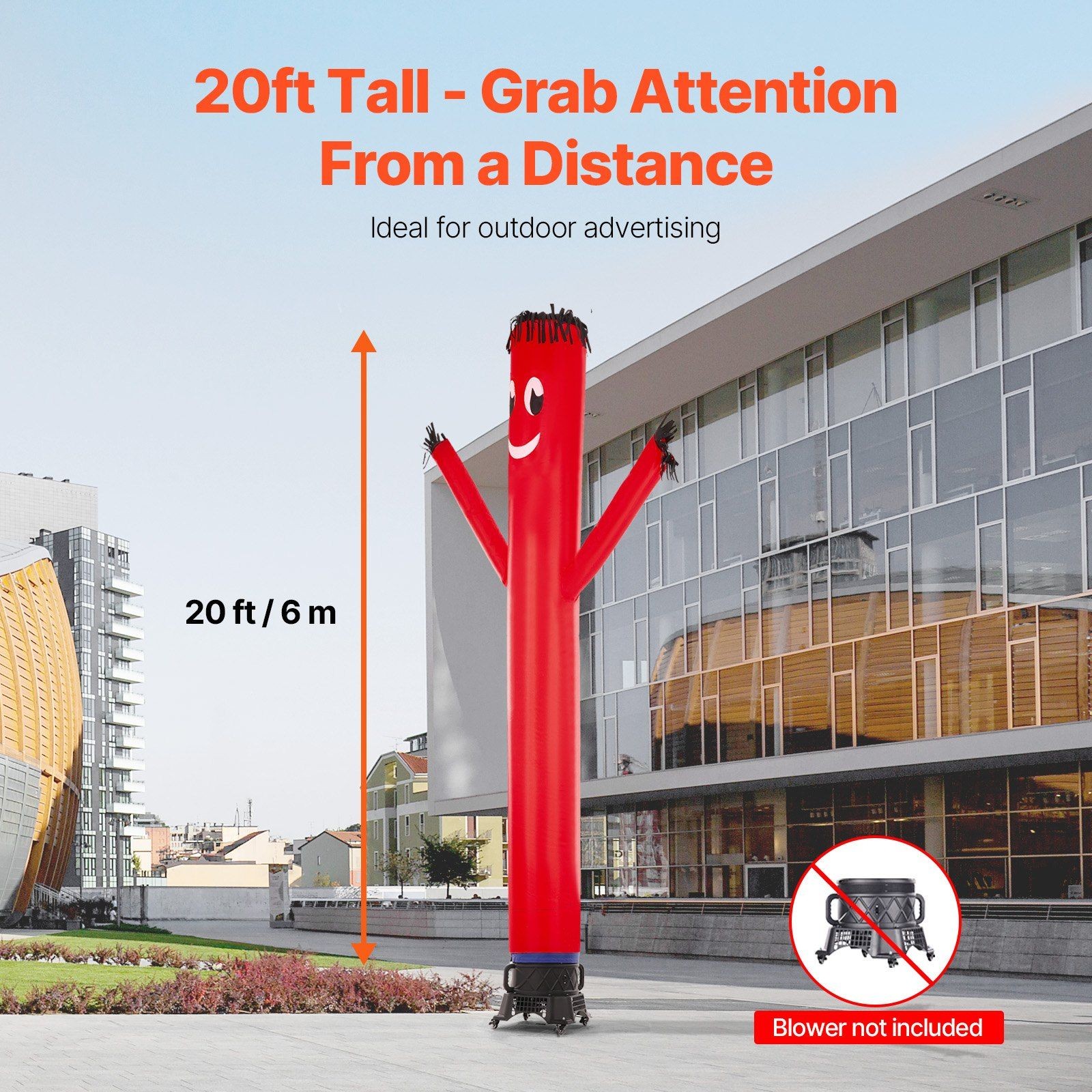 20ft Animated Tube Dude Red Vibe 190T Quality Fabric No Blower