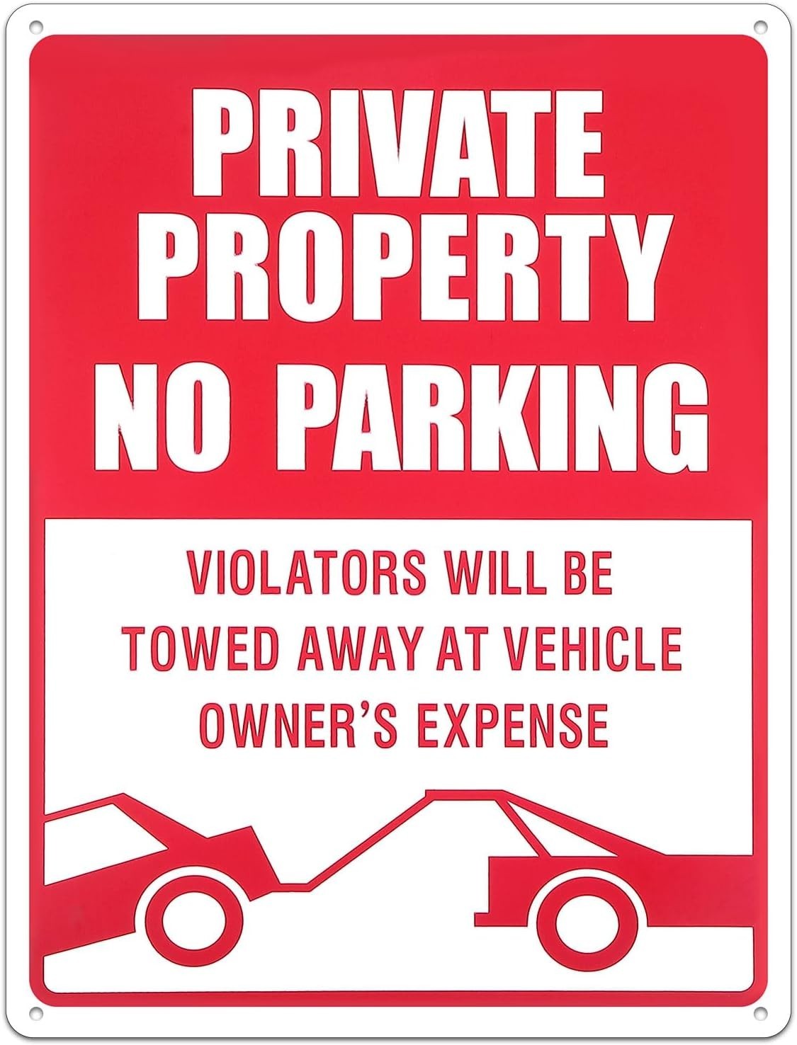 1 Pcs No Parking Sign, 14 x 10 Inches Reflective Private Property Sign Violat…