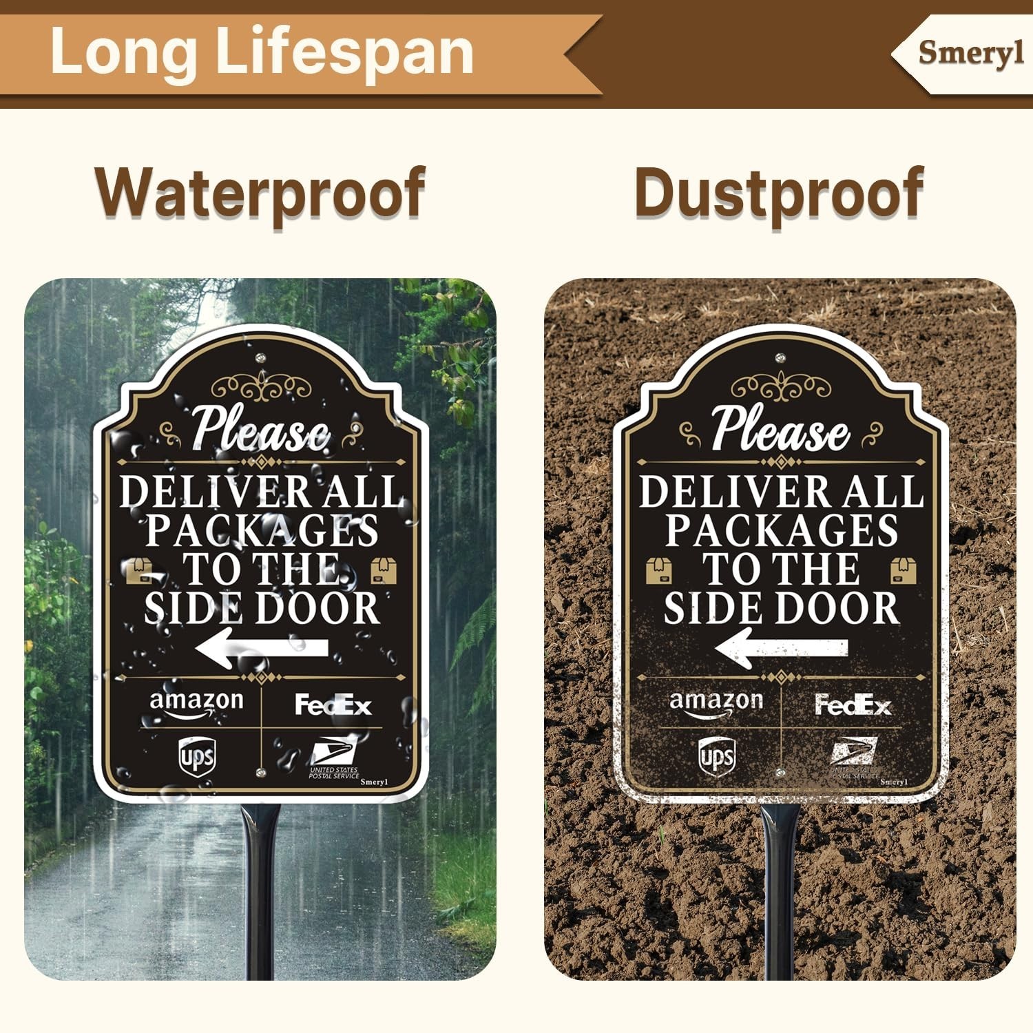 12×8 Delivery Sign with Arrow – Rust-Free Aluminum, Weatherproof, Lawn Stake Inc