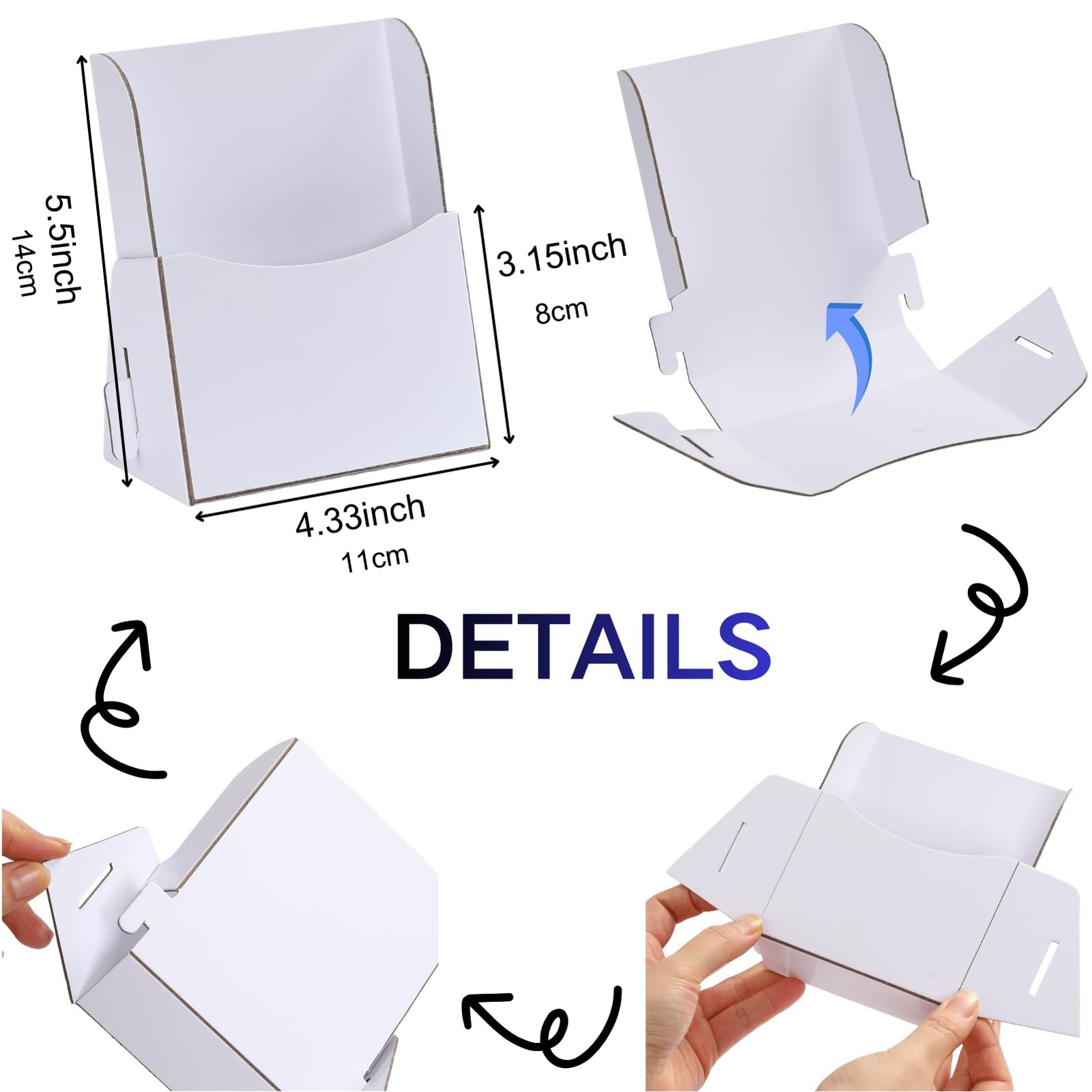10 Pcs Corrugated Trifold Brochure Holder 4.33 x 5.51 Inch, Rack Literature F…