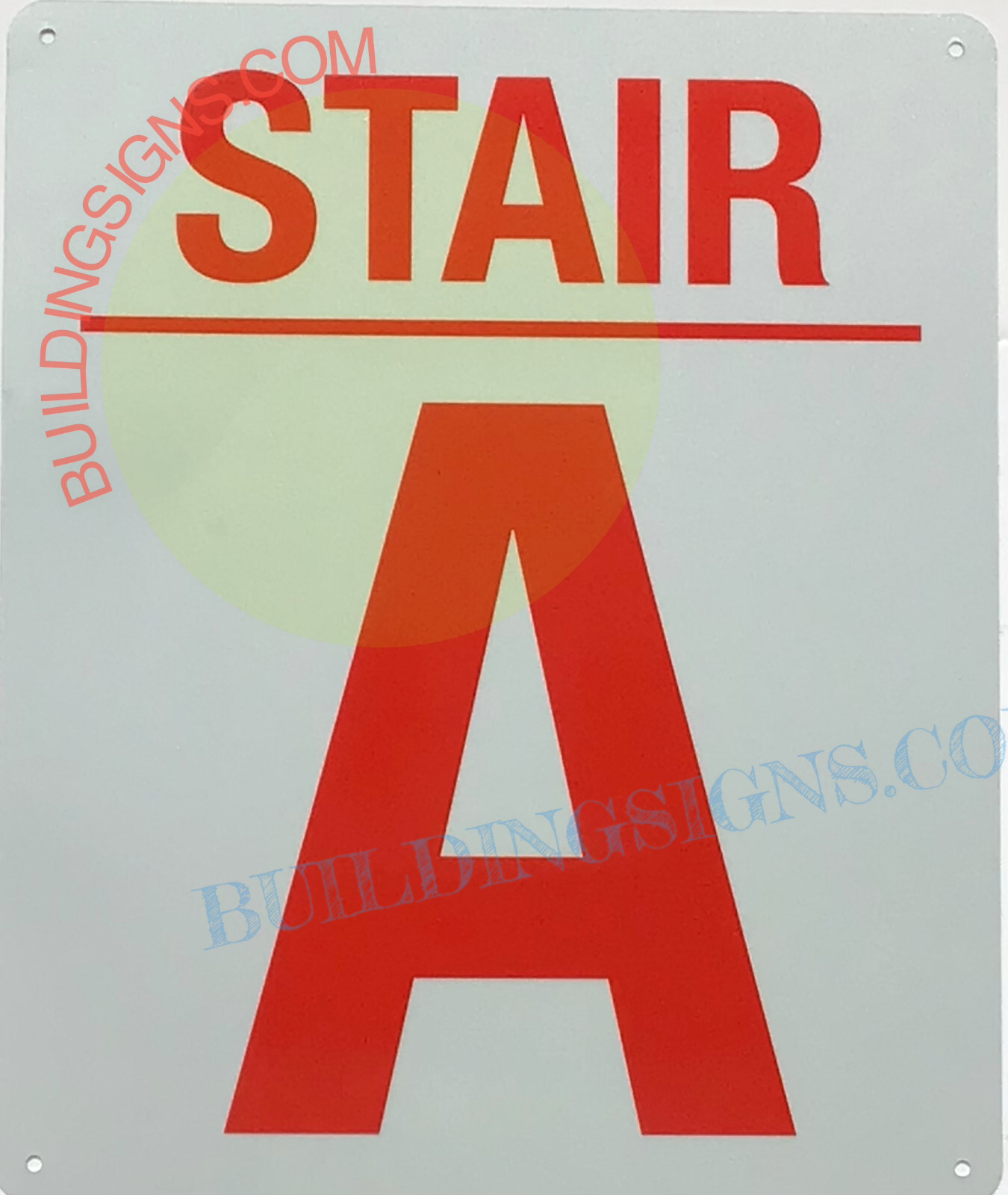STAIR A SIGN (10×12, White, Aluminum) -REF24-1027