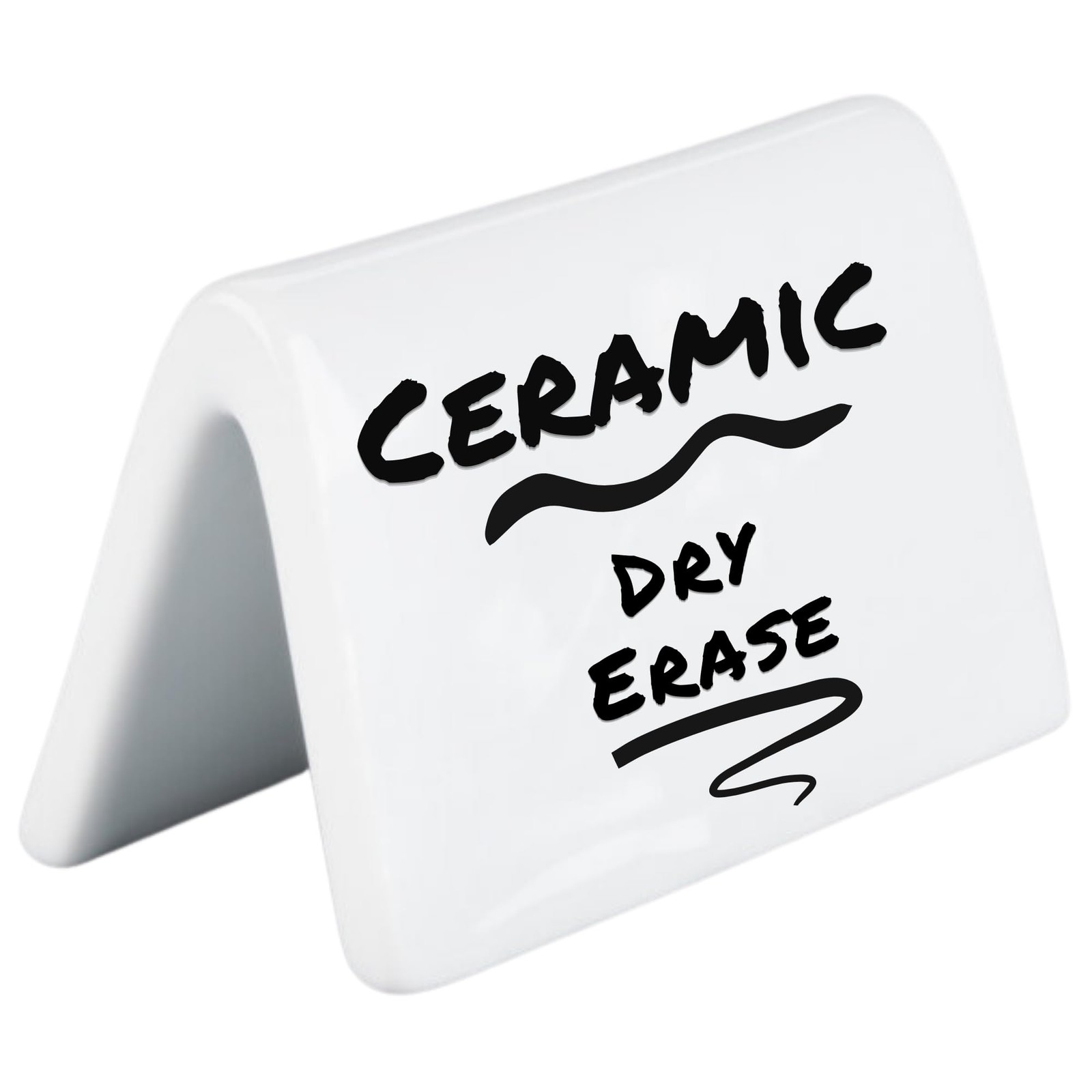 Double Sided Ceramic Dry Erase Table Tent Sign White – 3-1/2&Prime;x2&Prime; – Reusable T…
