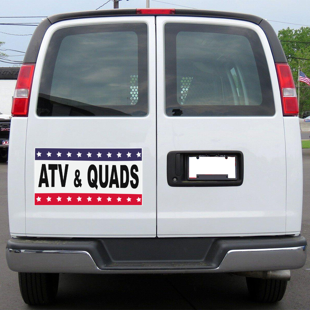 Car Magnet Set of 2 Atv & Quards Black Red Blue Auto Car Repair Shop