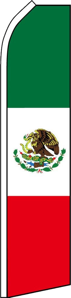 COUNTRY OF MEXICO MEXICAN FLUTTER FLAG Tall Curved Top Feather Swooper Banner