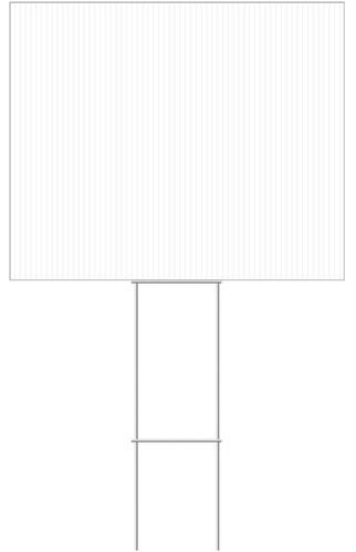 14&Prime; X 18&Prime; Create Your Own Yard Sign Steel H-Frame White Blank Corrugated Plastic