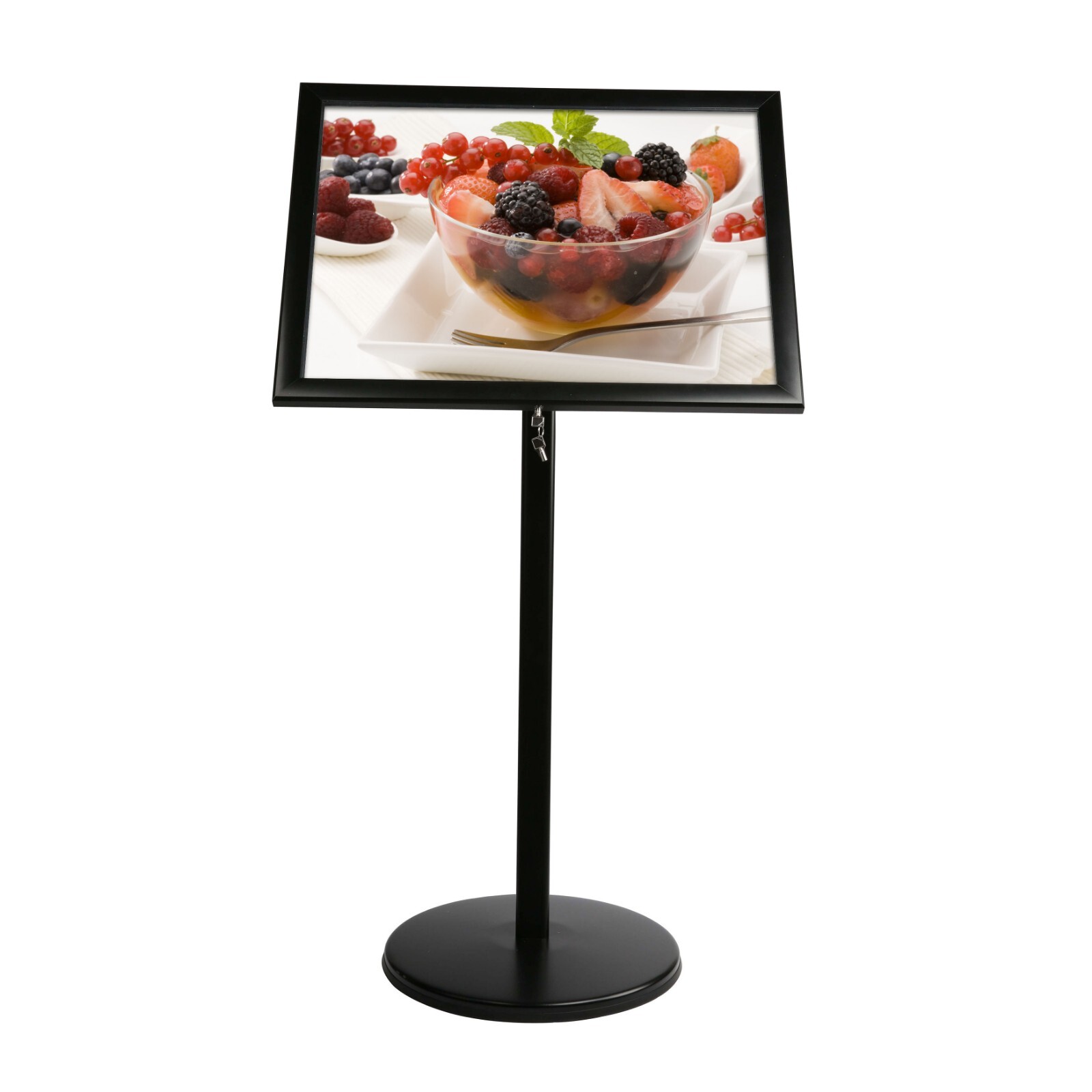 Aluminum Pedestal Poster Showboard 18×24 inch – Lockable Menu Holder Black