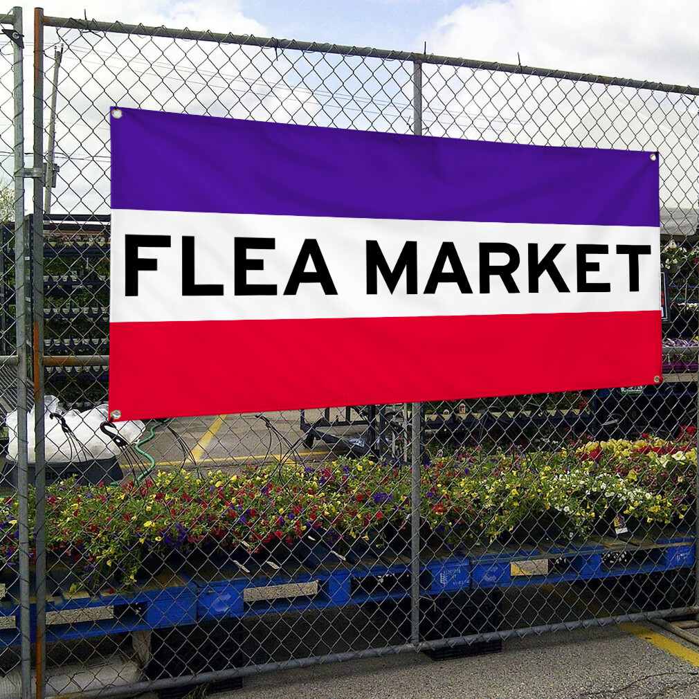 Vinyl Banner Multiple Sizes Flea Market Outdoor Advertising Printing K Business