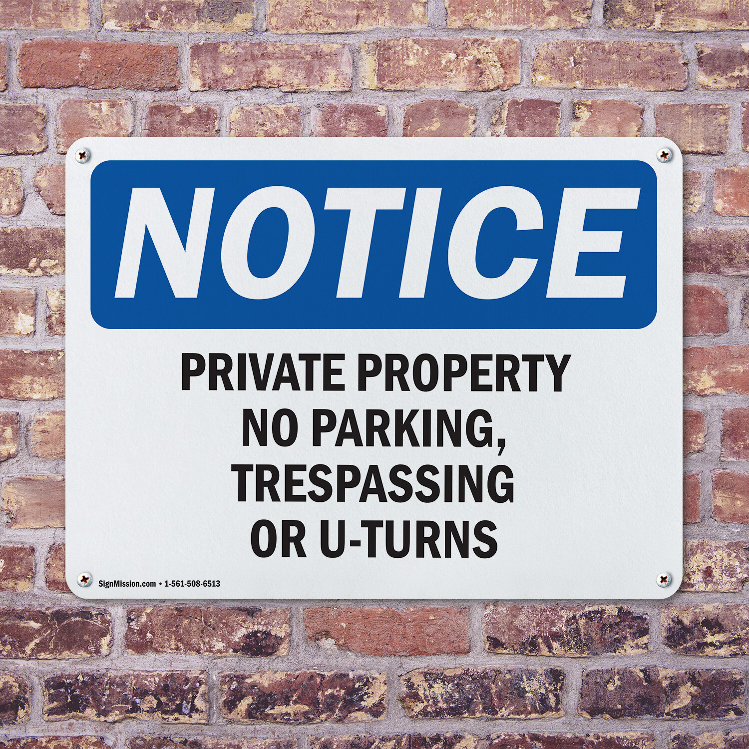 (2 Pack) Private Property No Parking Trespassing OSHA Notice Sign Decal Metal
