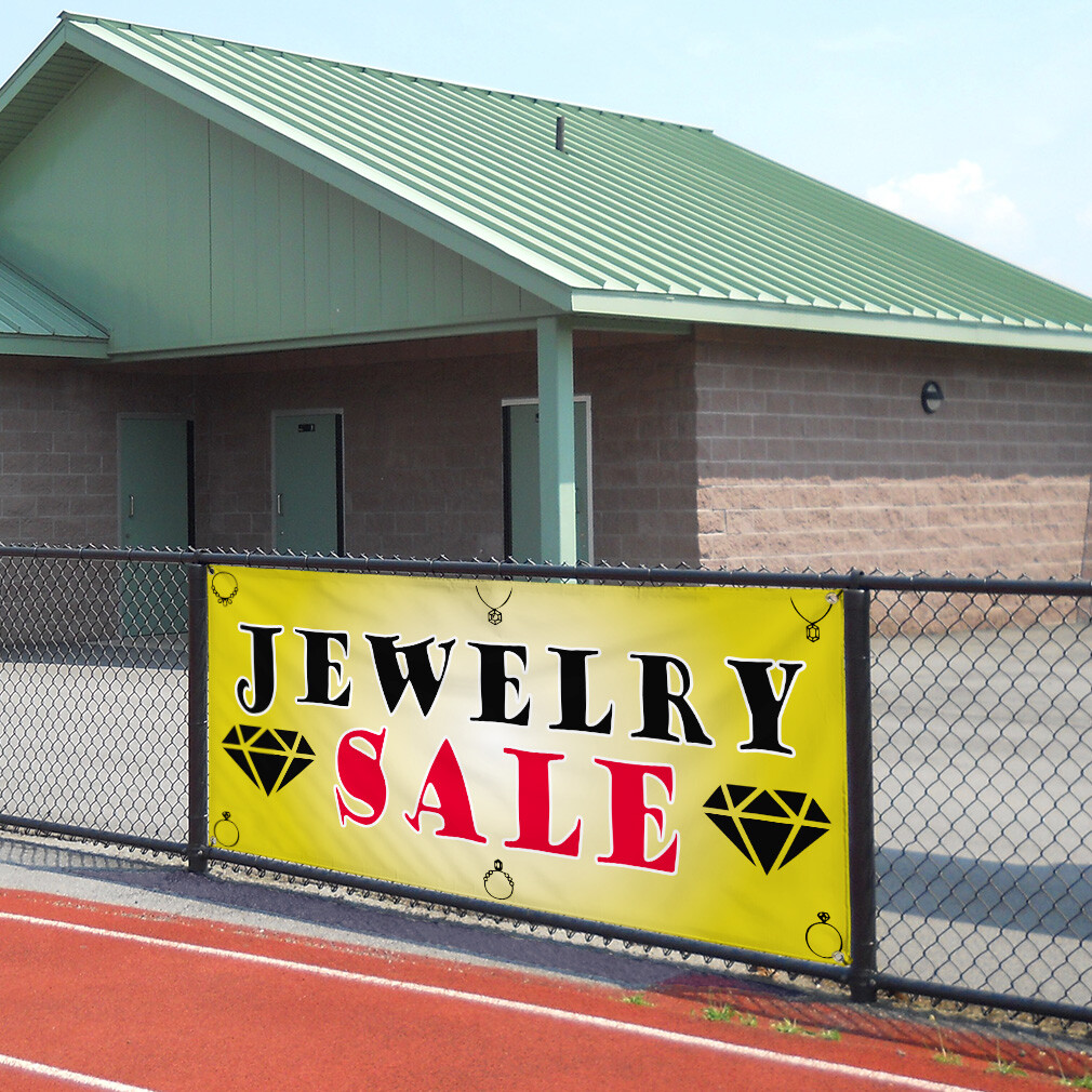 Vinyl Banner Multiple Sizes Jewelry Sale Outdoor Advertising Printing A Business