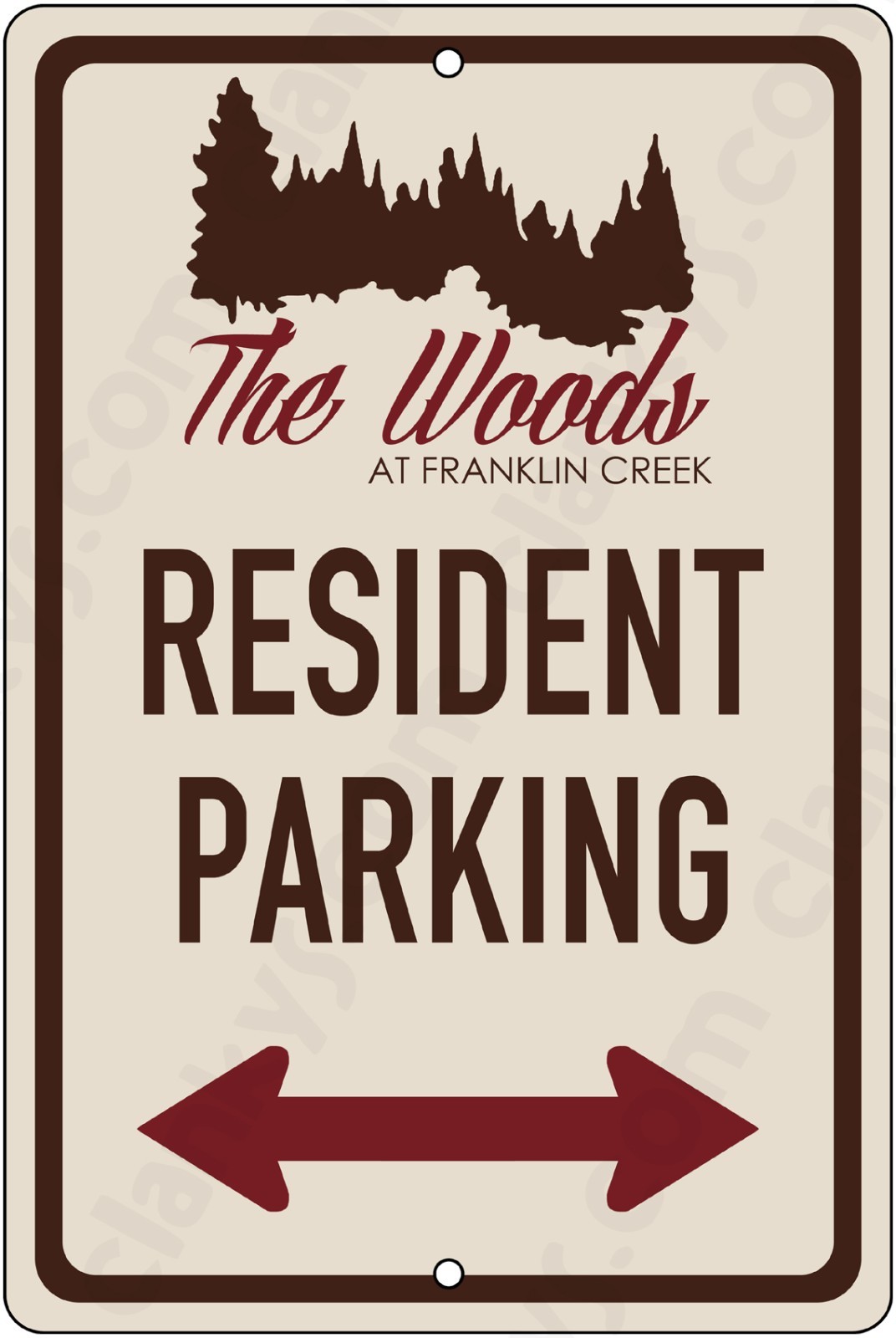 Custom Made Resident Parking Only 8&Prime;x12&Prime; Aluminum Sign UV Protected Made in USA