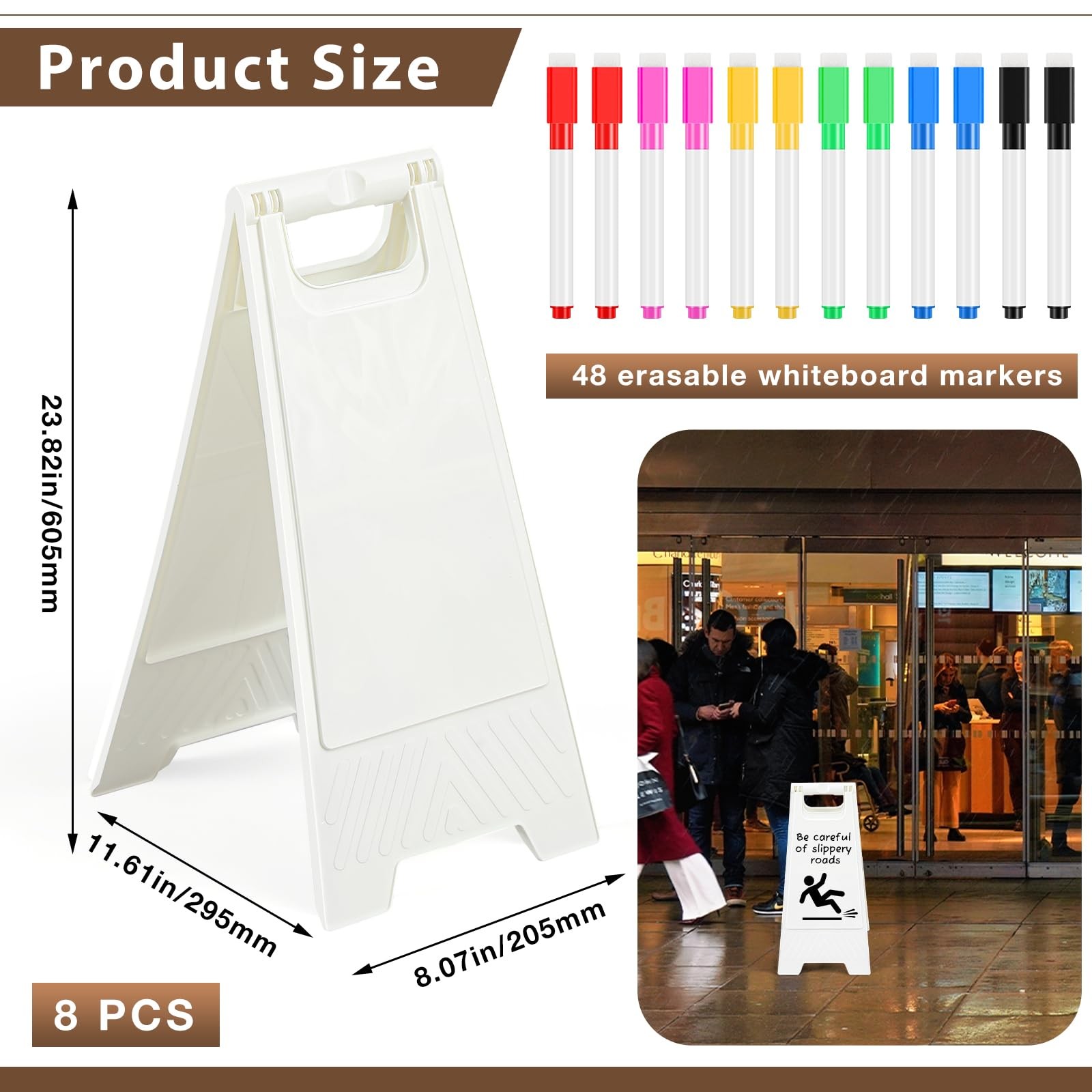 8 Pack a Frame Sandwich Board Sign with Dry Erase Surface Double Sided Sidewalk