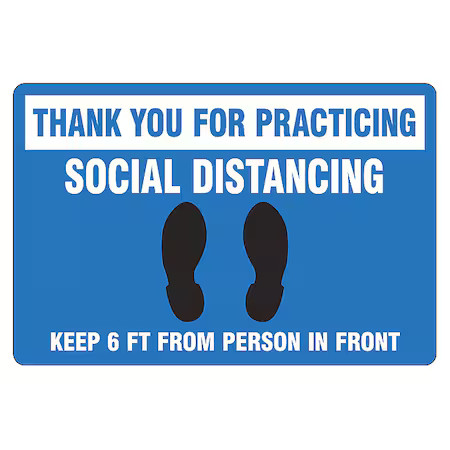 Zoro Select Psr304 Floor Sign, 12 In H, 18 In W, Vinyl, English, Psr304, Psr304