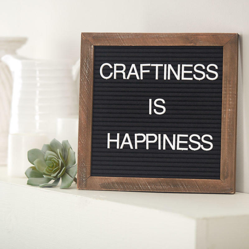 Factory Direct Craft Black Felt with Wood Frame Letter Board Wall Art