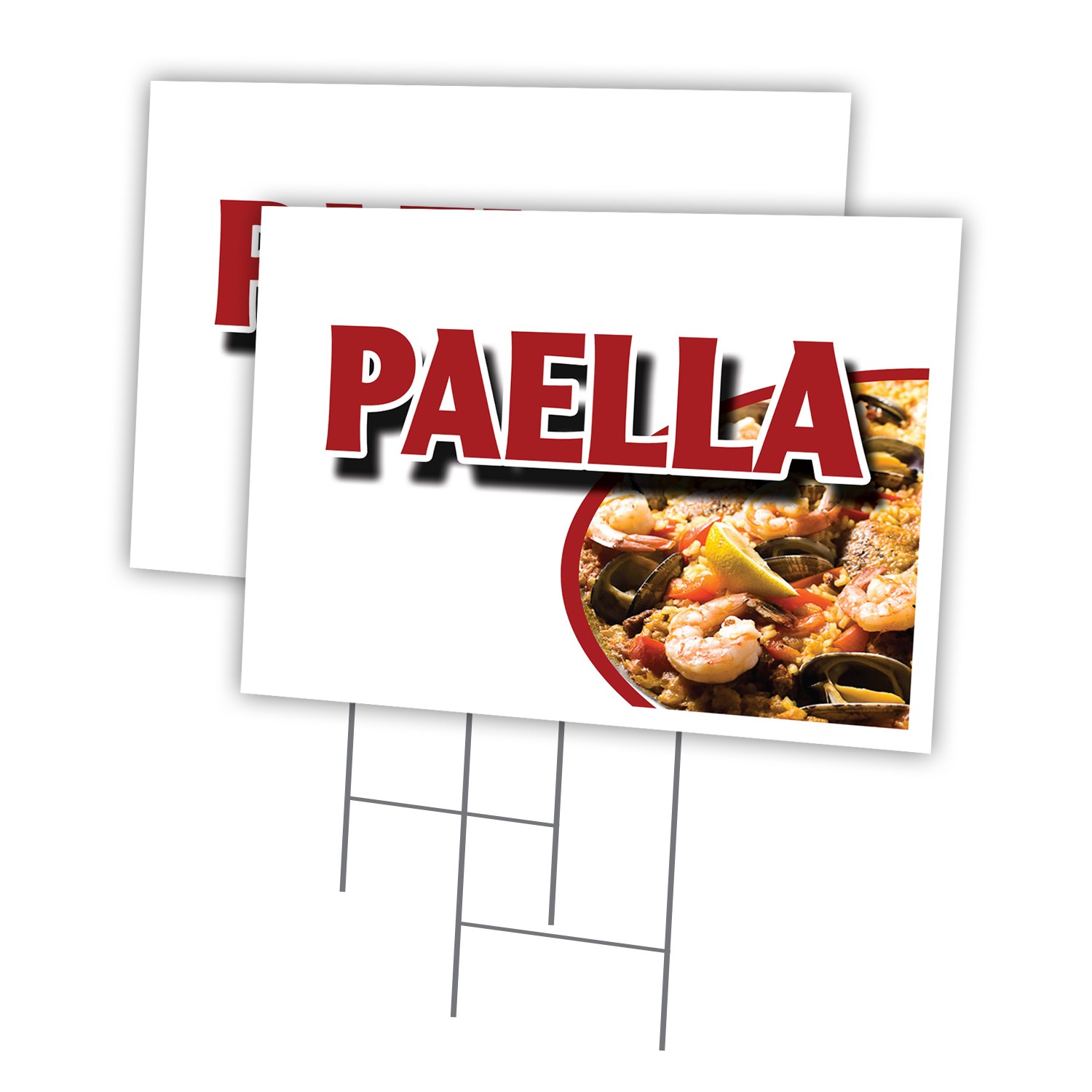Paella Multi-Pack of Yard Signs & Stake outdoor plastic coroplast window