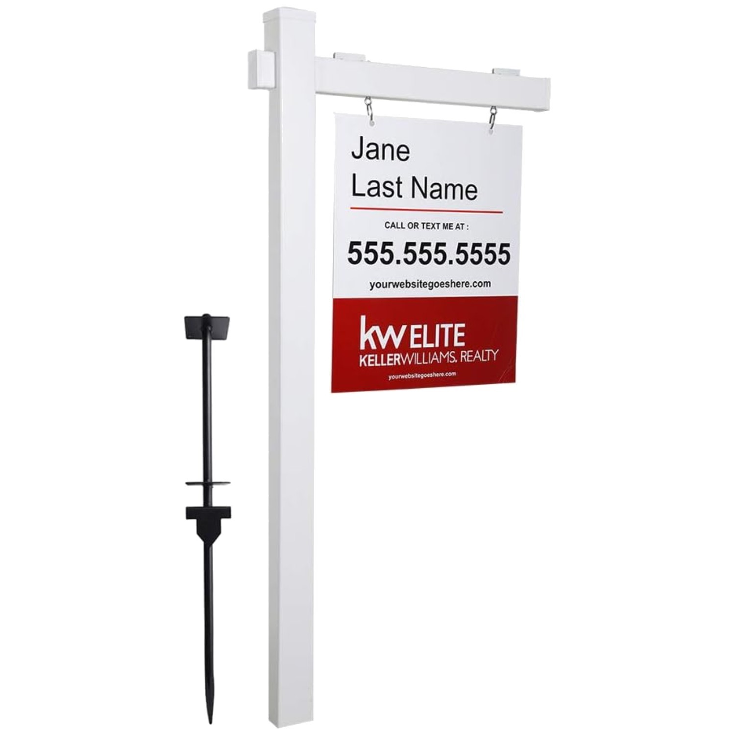 Vinyl PVC Real Estate Sign Post 6ft. Tall – White