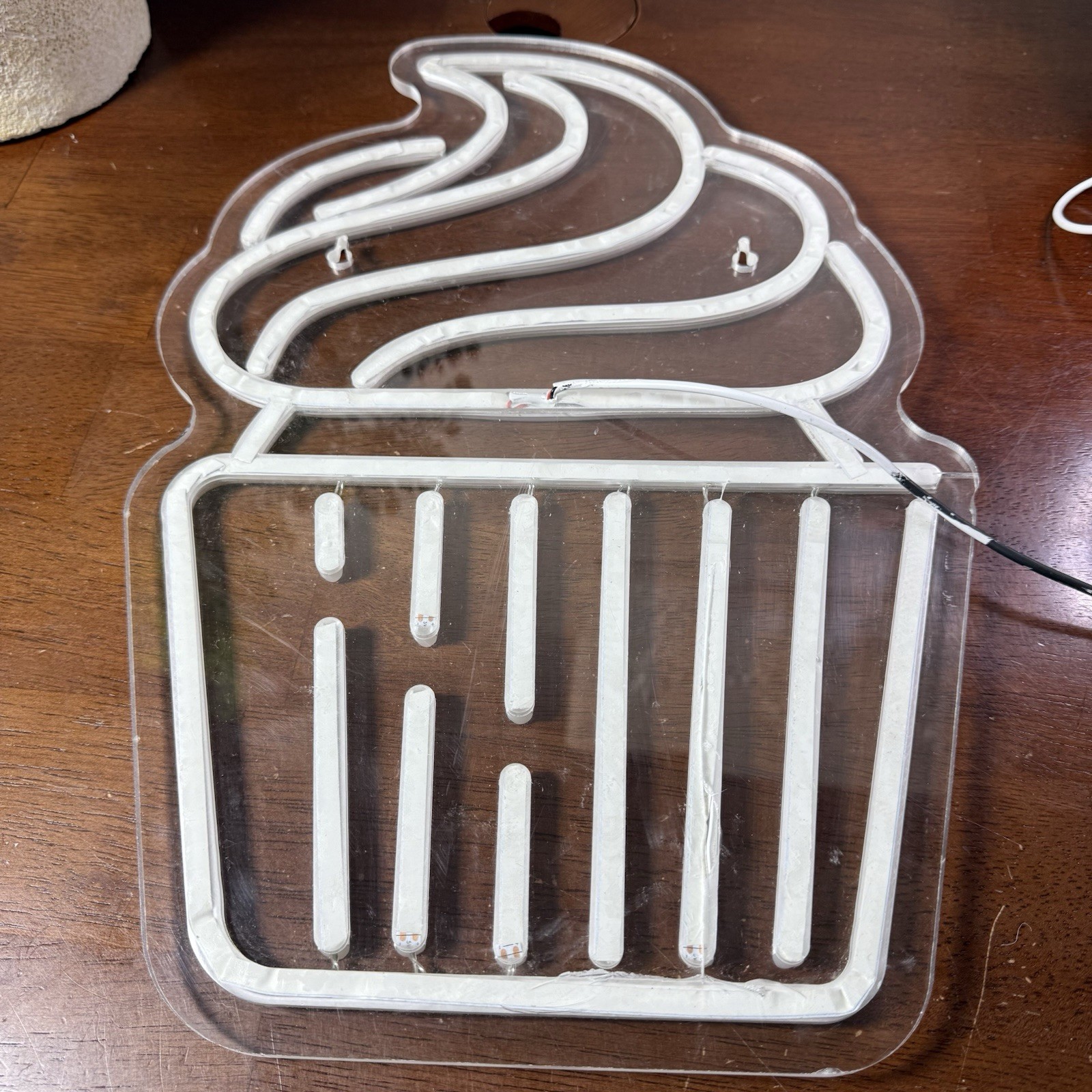 Neon Sign LED Cupcake Wall Decor Pink Warm White Bakery Party Lights