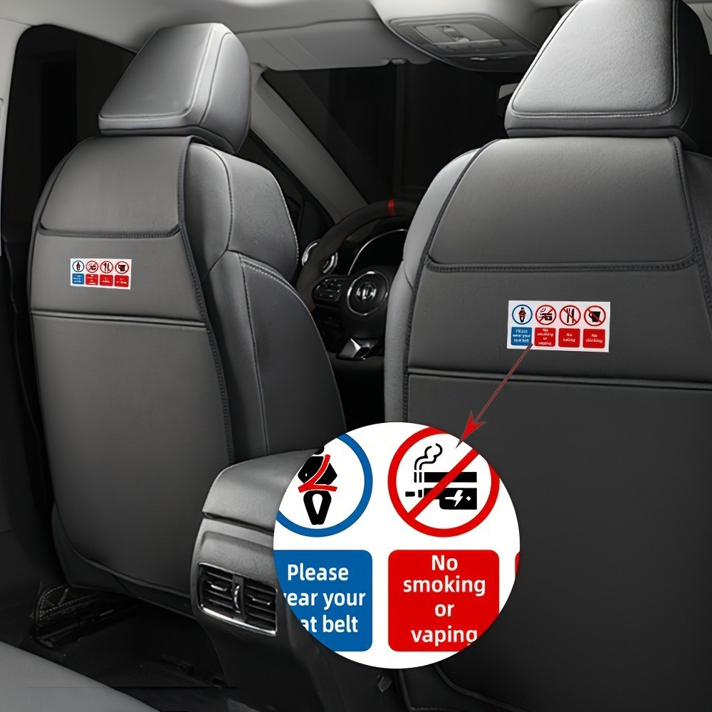 2x Matte PVC Car Sticker fits Rental Vehicles,Seat Belt Reminders,Vehicle Safety