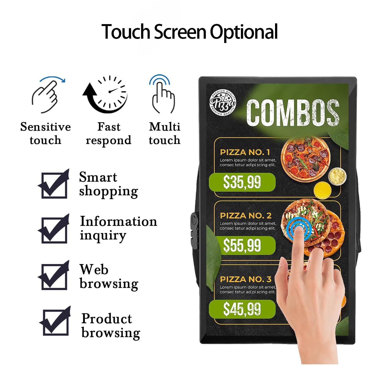 21.5&Prime; Touch Screen LCD Advertising Backpack Portable Digital Billboard Display