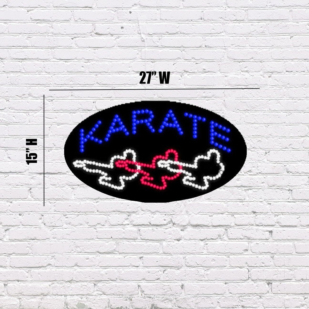 LED Karate | Light-up Sign | 15&Prime;H x 27&Prime;W x 2&Prime;D