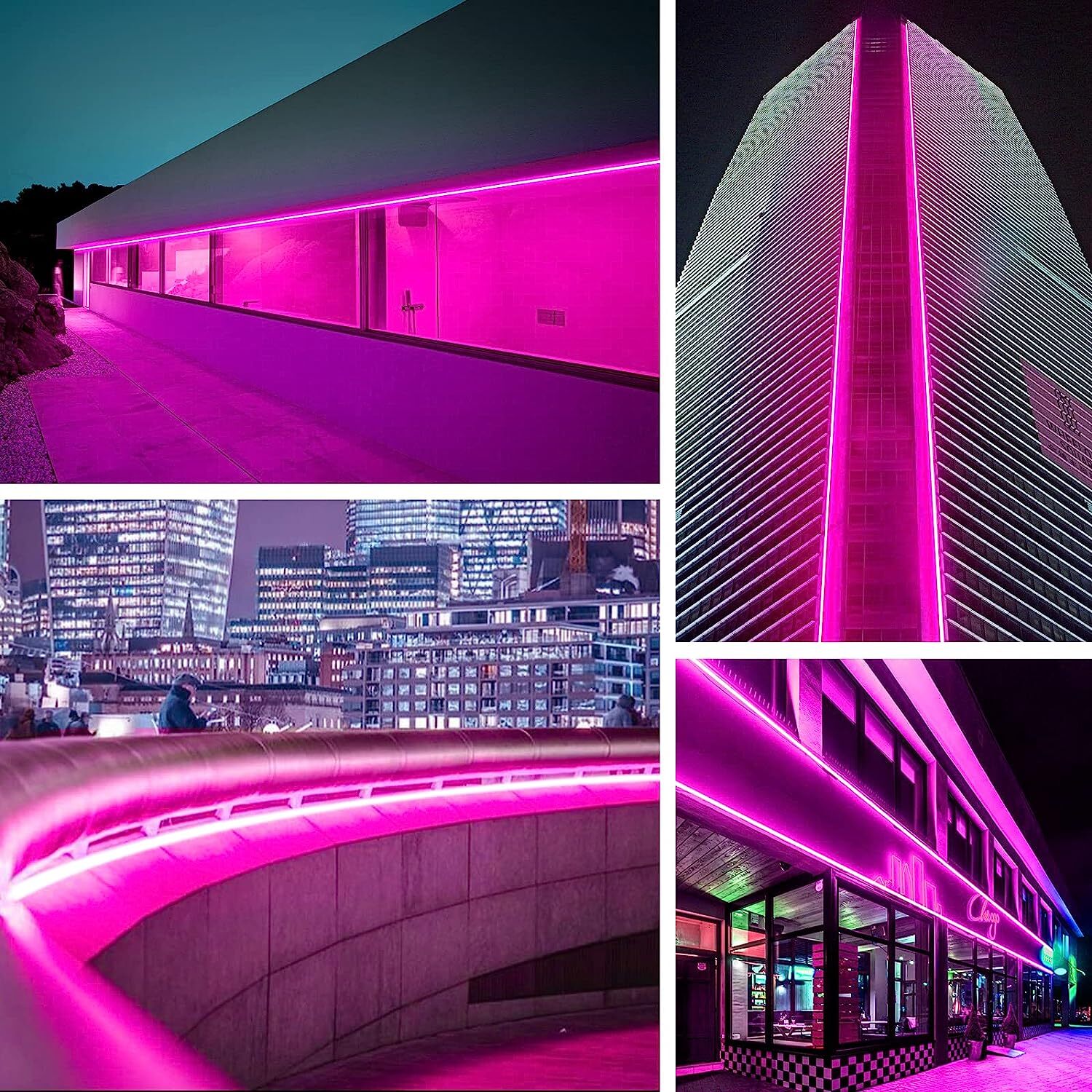 Pink 50&prime; 110V 480leds/m COB LED Light Strip Waterproof IP68 Xmas Hotel Decor US