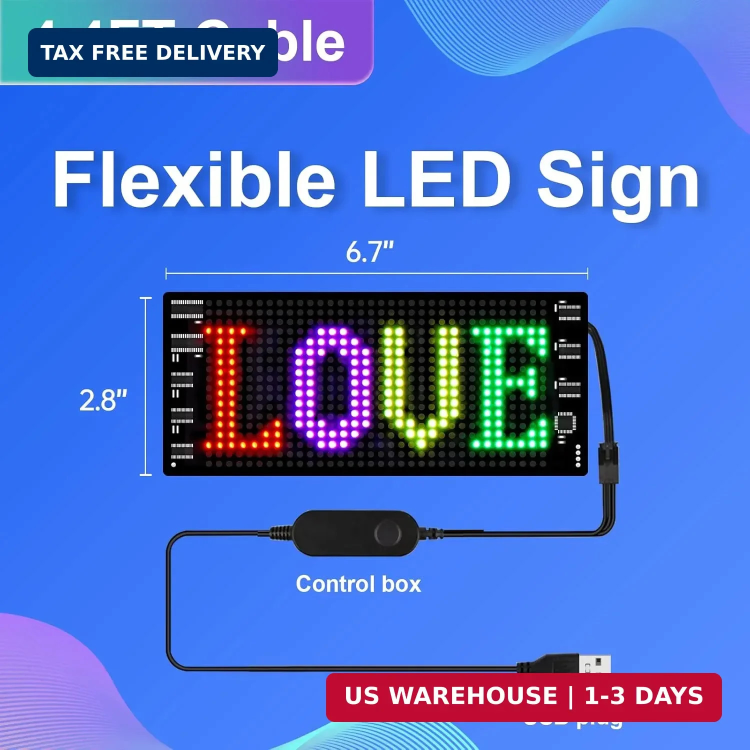 GOTUS LED Light Signs for Car,Programmable Flexible LED Sign,Bluetooth APP Contr