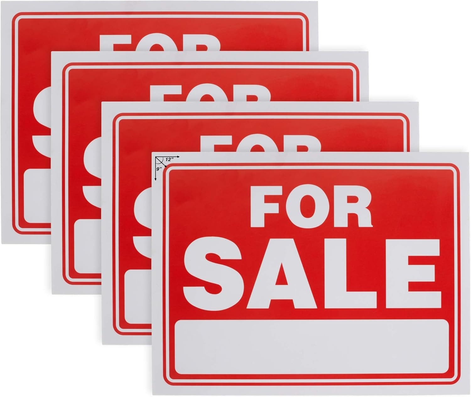 Weatherproof 4-Pack 9&Prime; x 12&Prime; Sale Signs for Cars – Customizable & Durable