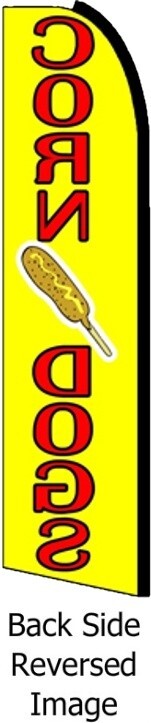 CORN DOGS SWOOPER FLAG Food Concession Advertising Sign Feather Banner Flutter