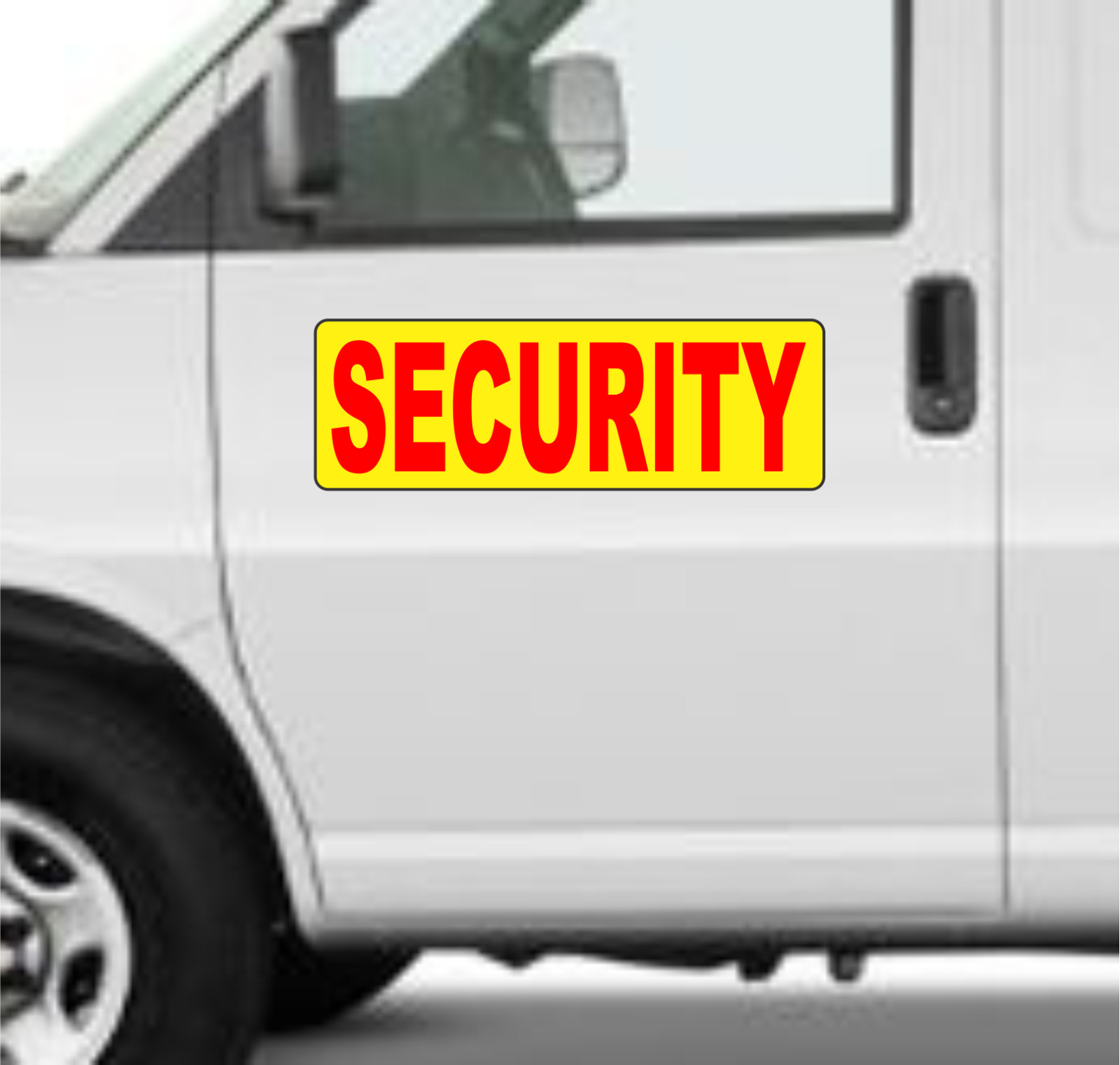 SECURITY 6&Prime;x18&Prime; Yellow & Red Magnetic Vehicle Signs to fit Van Car Truck or SUV