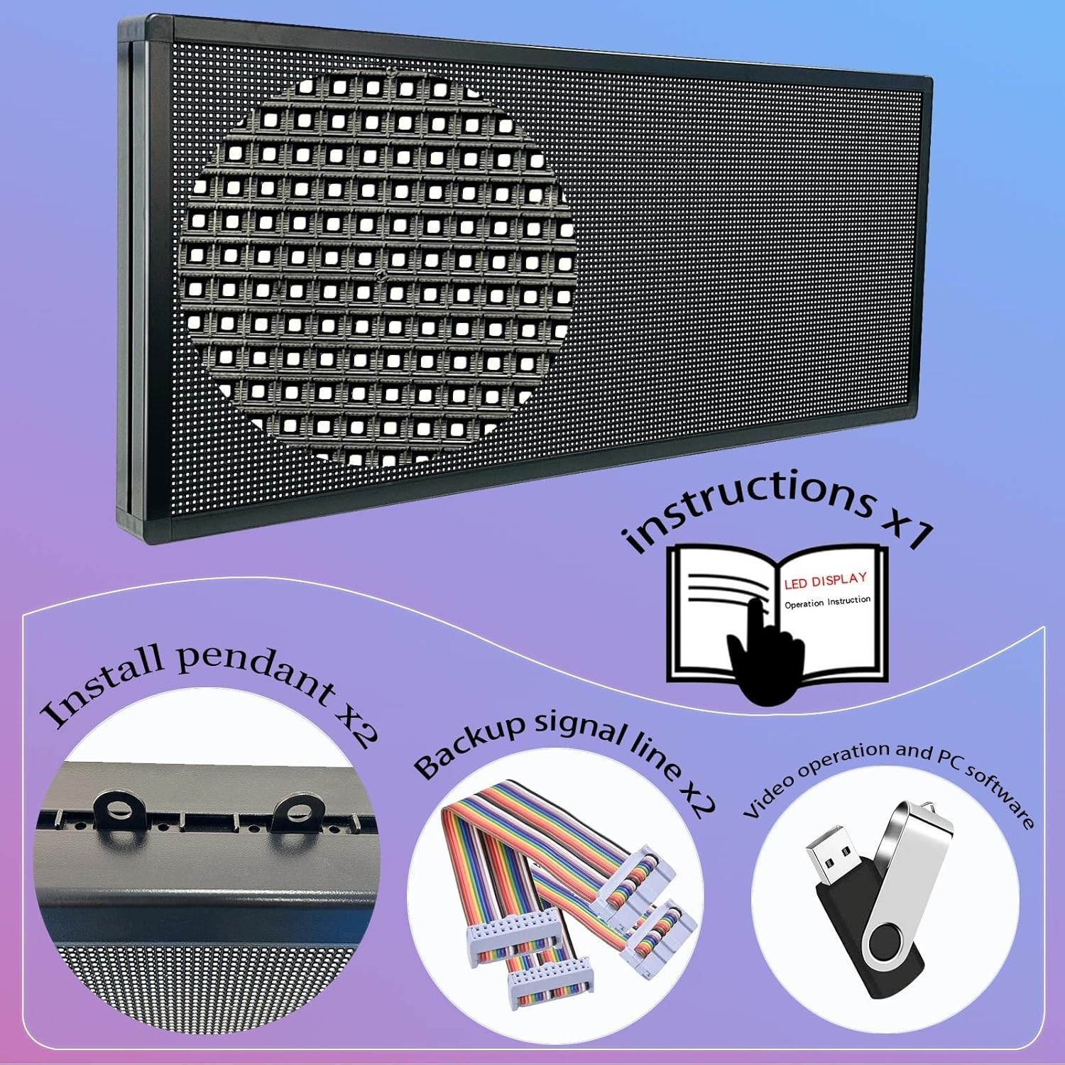 Custom P6 Programmable LED Sign – Outdoor Scrolling Message Board 40&Prime;x17