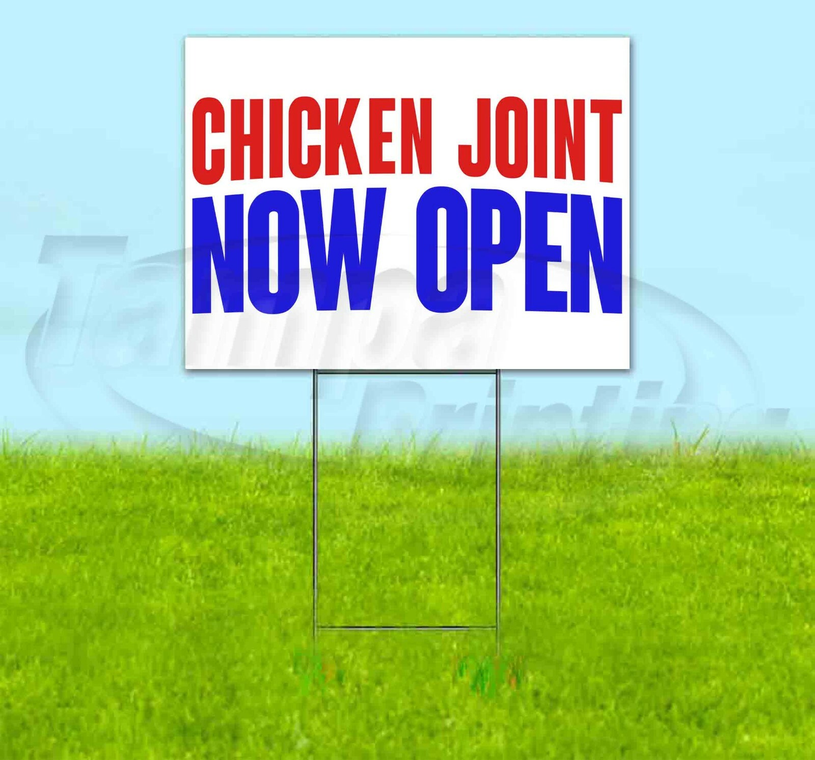 CHICKEN JOINT NOW OPEN Yard Sign Corrugated Plastic Bandit Lawn Decoration USA