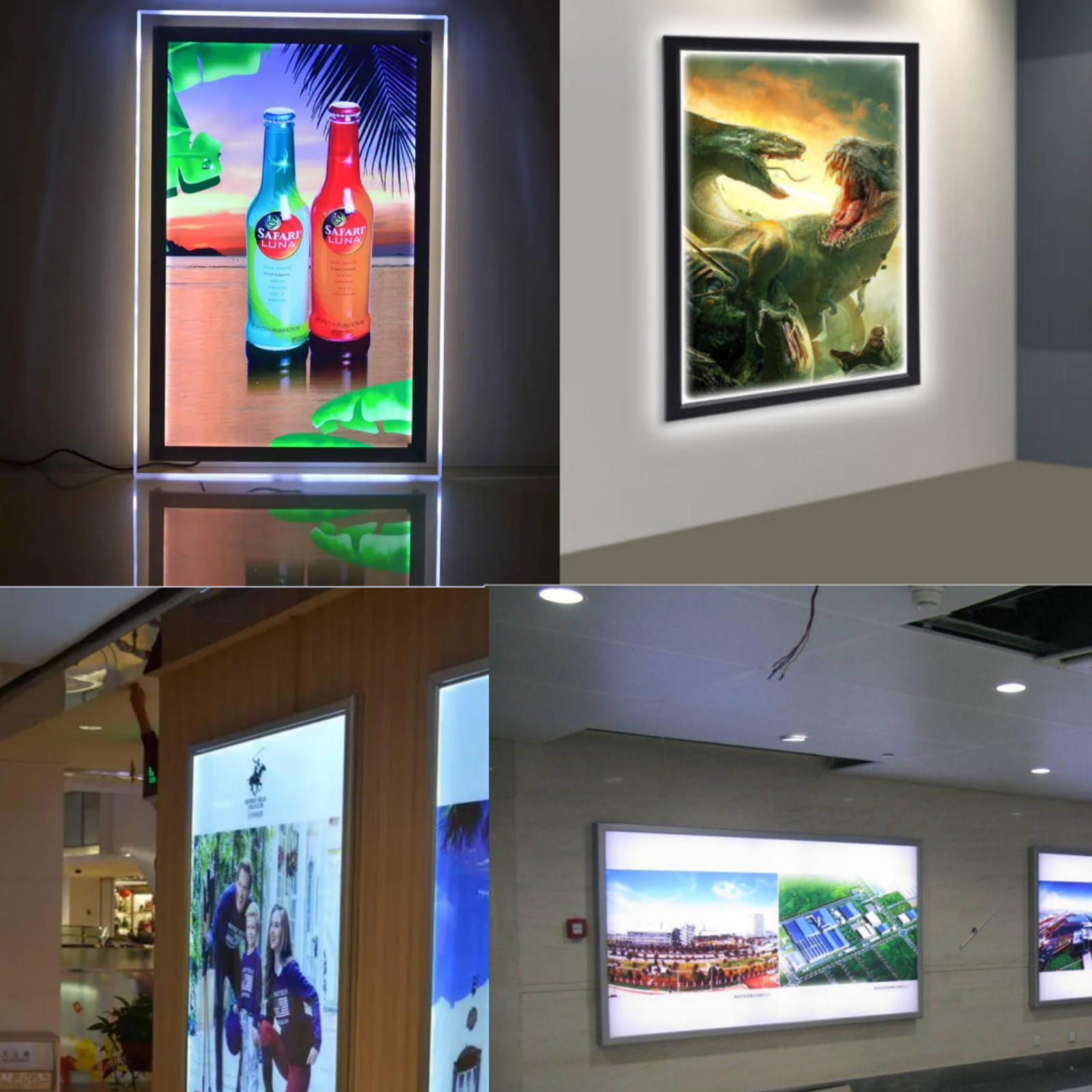 LED Backlit Movie Poster Art Picture Frame Light Box Wall Mount Signs