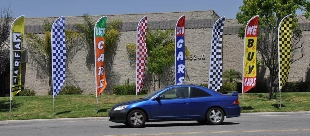 Car of the Week 15ft Feather Banner Swooper Flag Kit – INCLUDES 15FT POLE KIT…