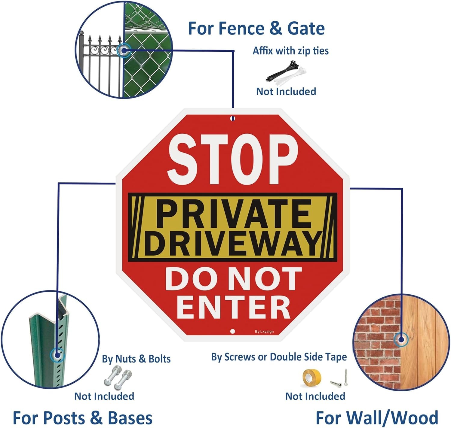 2 Stop Sign Do Not Enter Private Driveway Sign 12 X 12 Reflective Aluminum Sign