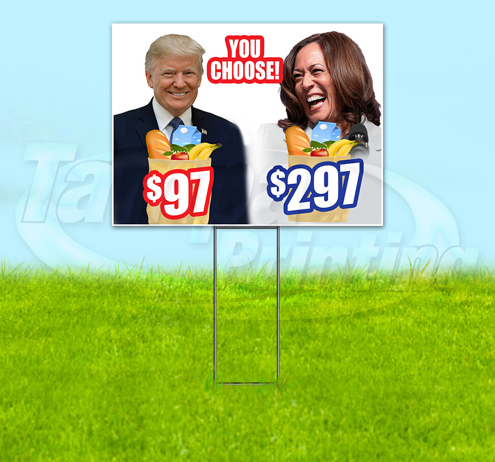 YOU CHOOSE TRUMP 2024 MAGA FJB HARRIS 18×24 Yard Sign Snipe Election YS00091