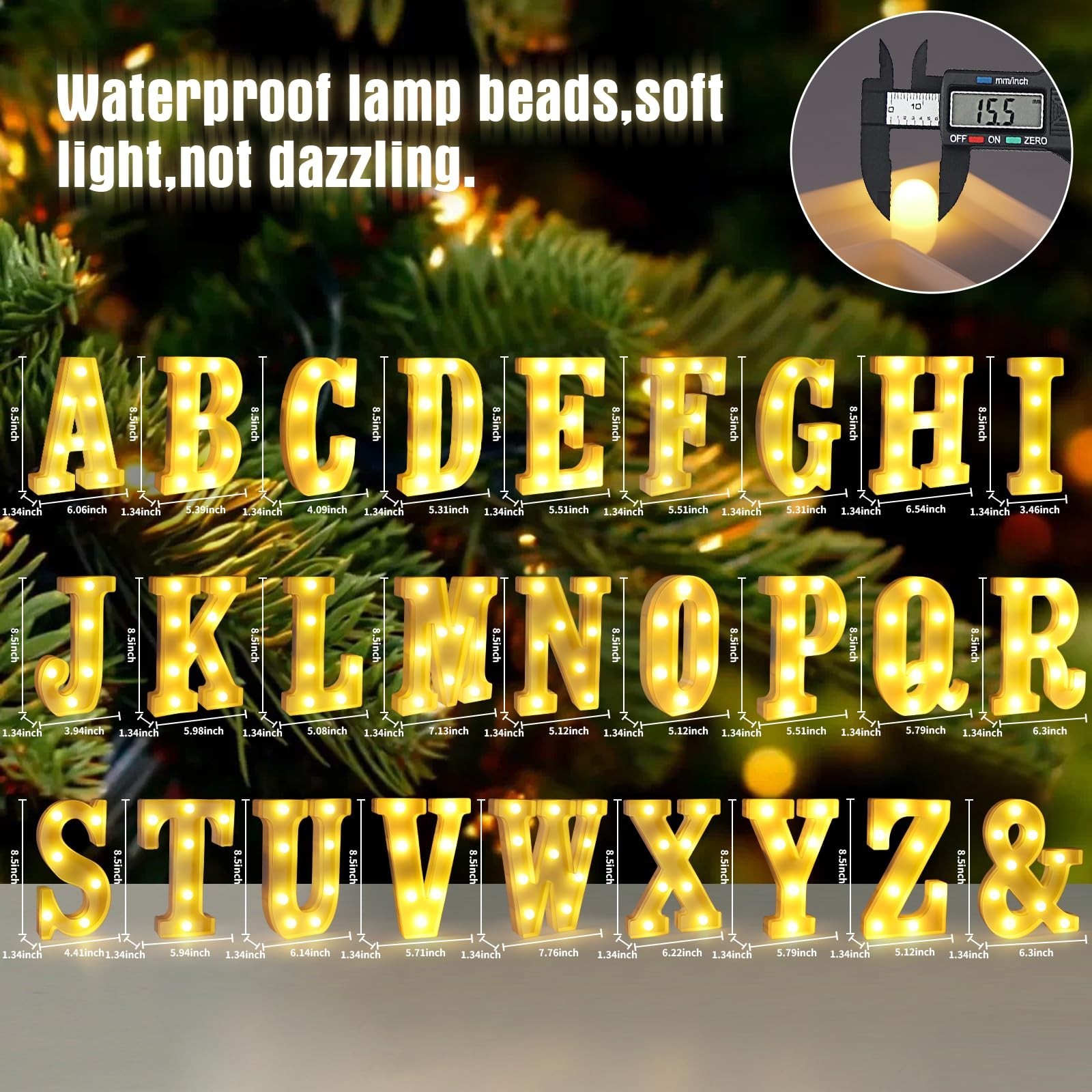 Light Up Letter A to Z,LED Sign Marquee Letters 26 Alphabet for Party Birthda…