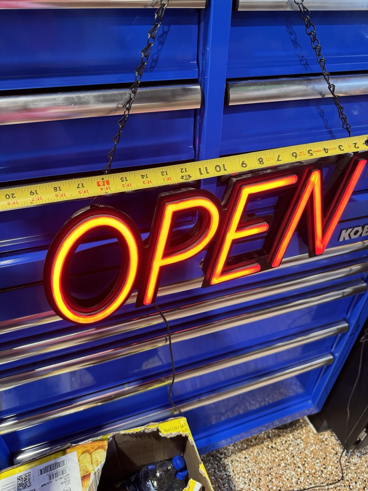 Optiva LED Signs Neon Store Window OPEN Sign w/Chain & Power Cord 22x8x2