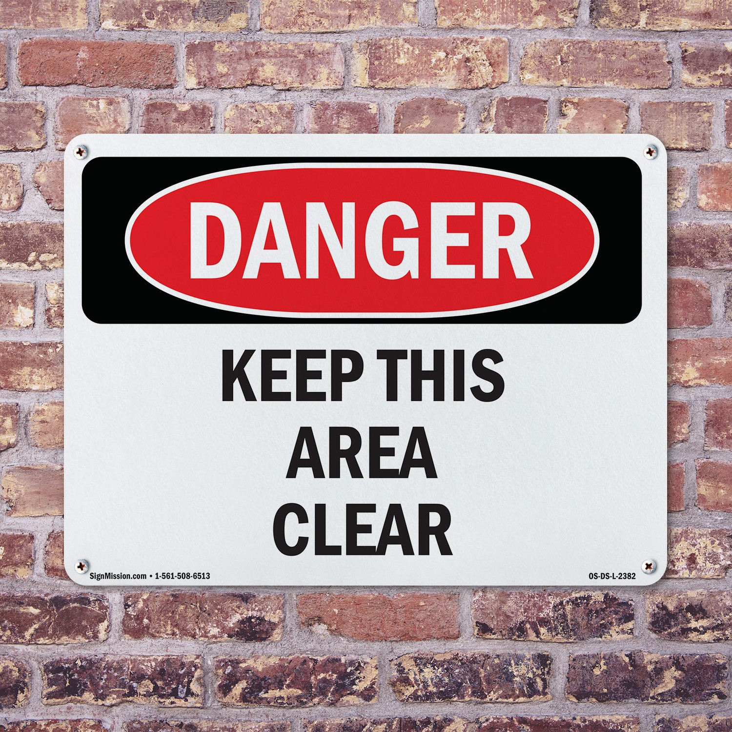 Keep This Area Clear OSHA Danger Sign Metal, Plastic, Or Decal – 5 or 10 Pack