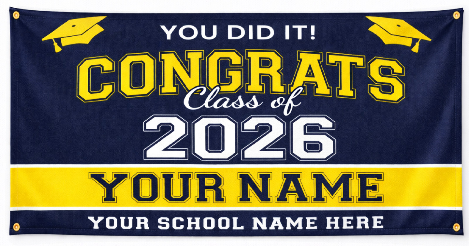 Custom Graduation Banner 2026 Personalized Photo High School College Decor USA