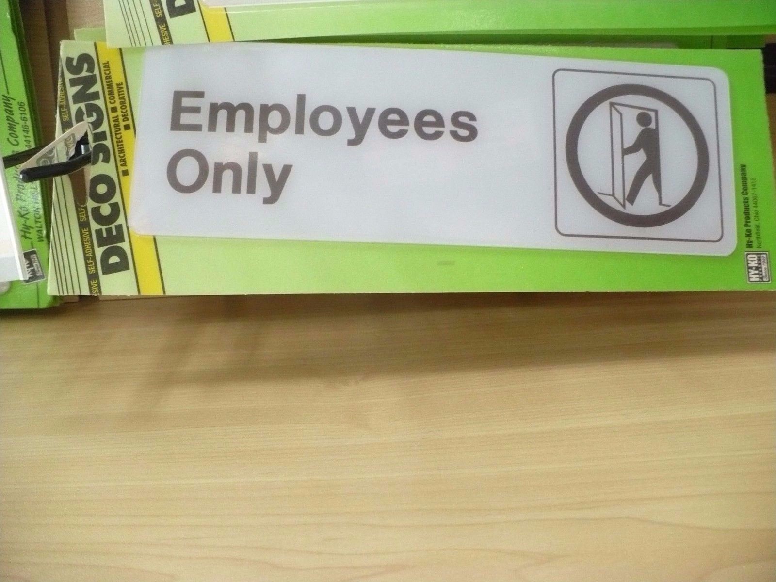 Employees Only Deco Signs Self-Adhesive