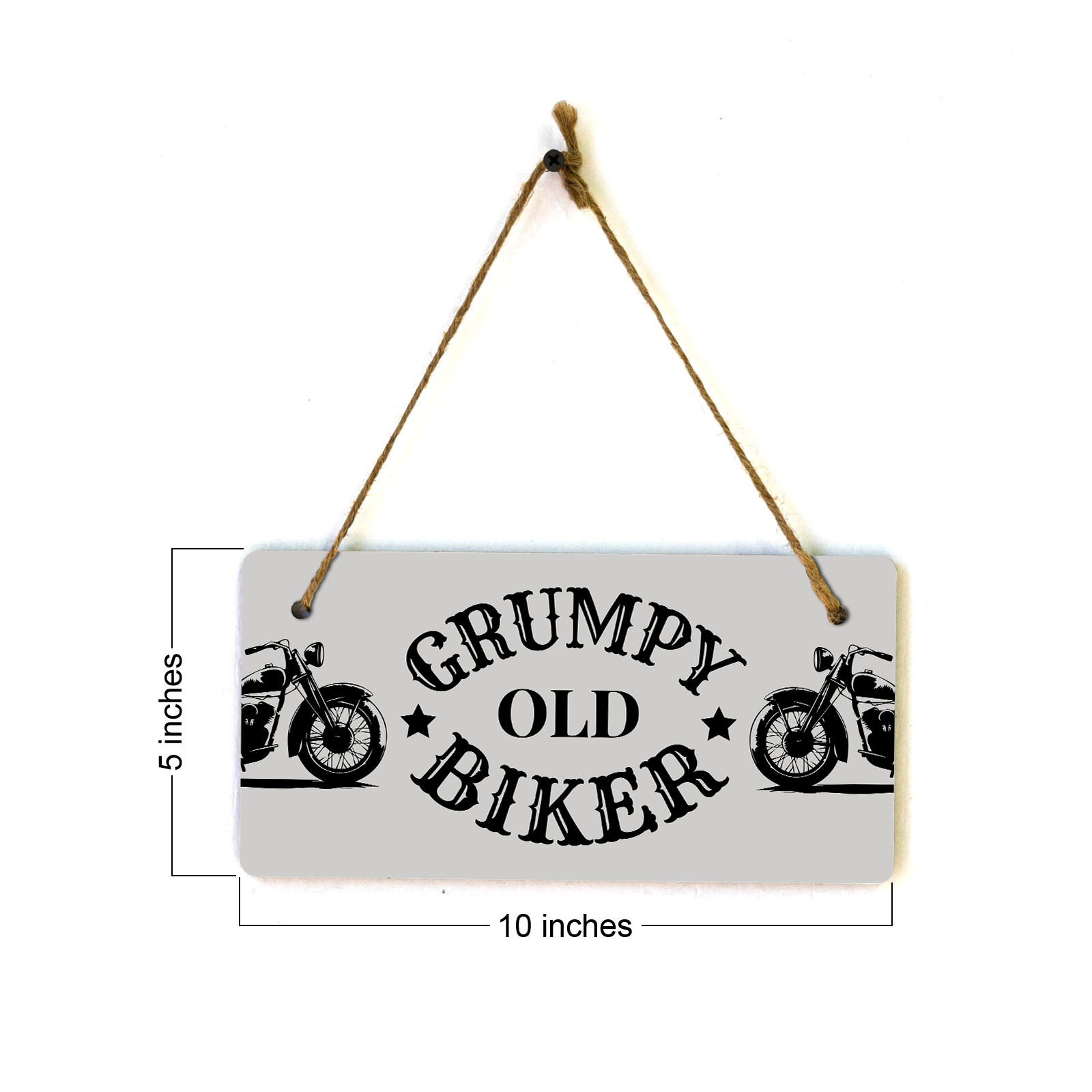 Grumpy Old Biker 5&Prime; x 10&Prime; Hanging Wall or Door Sign | Home Decor