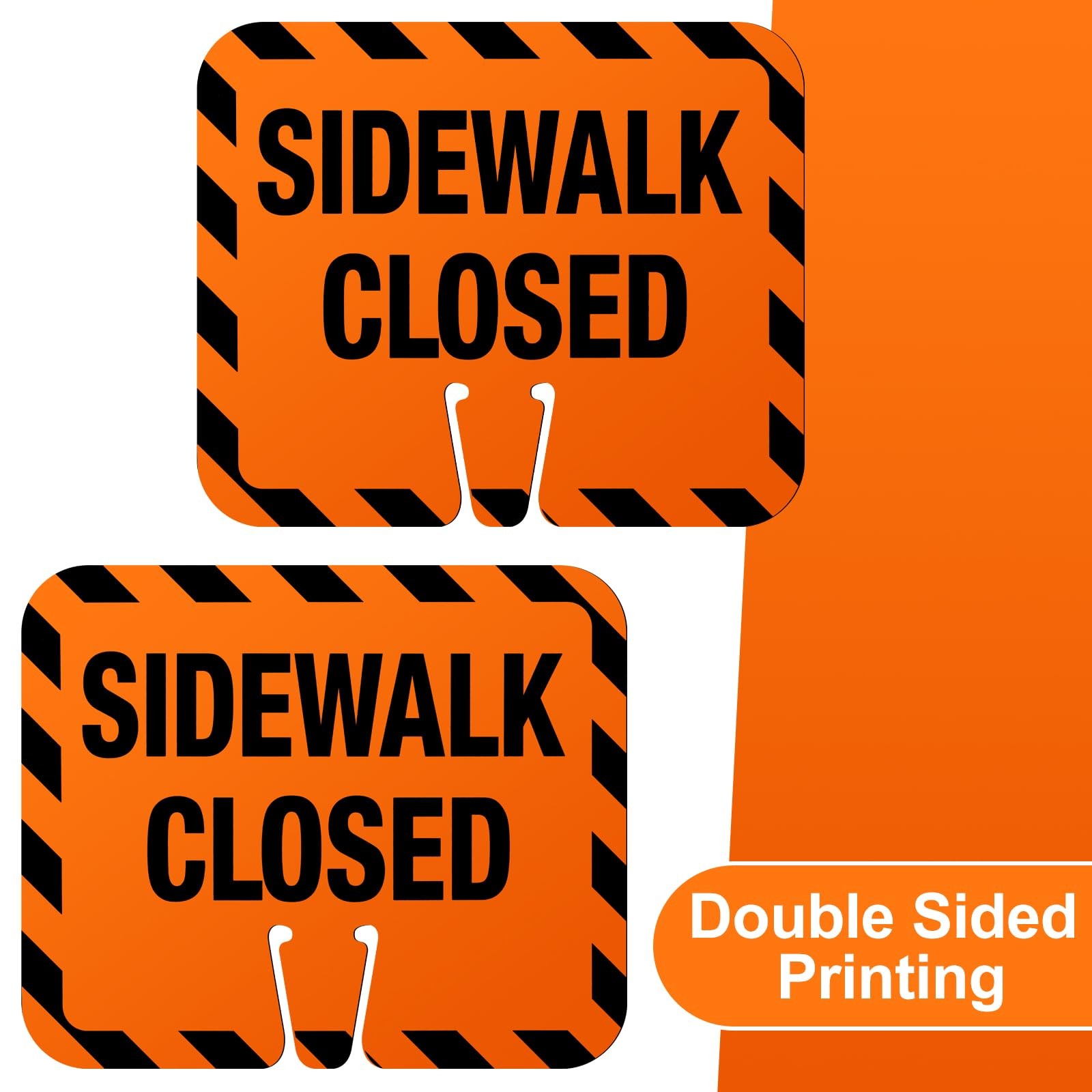 6 Pcs Plastic Sidewalk Closed Sign Bulk for Traffic Cones Top Road Warning Si…
