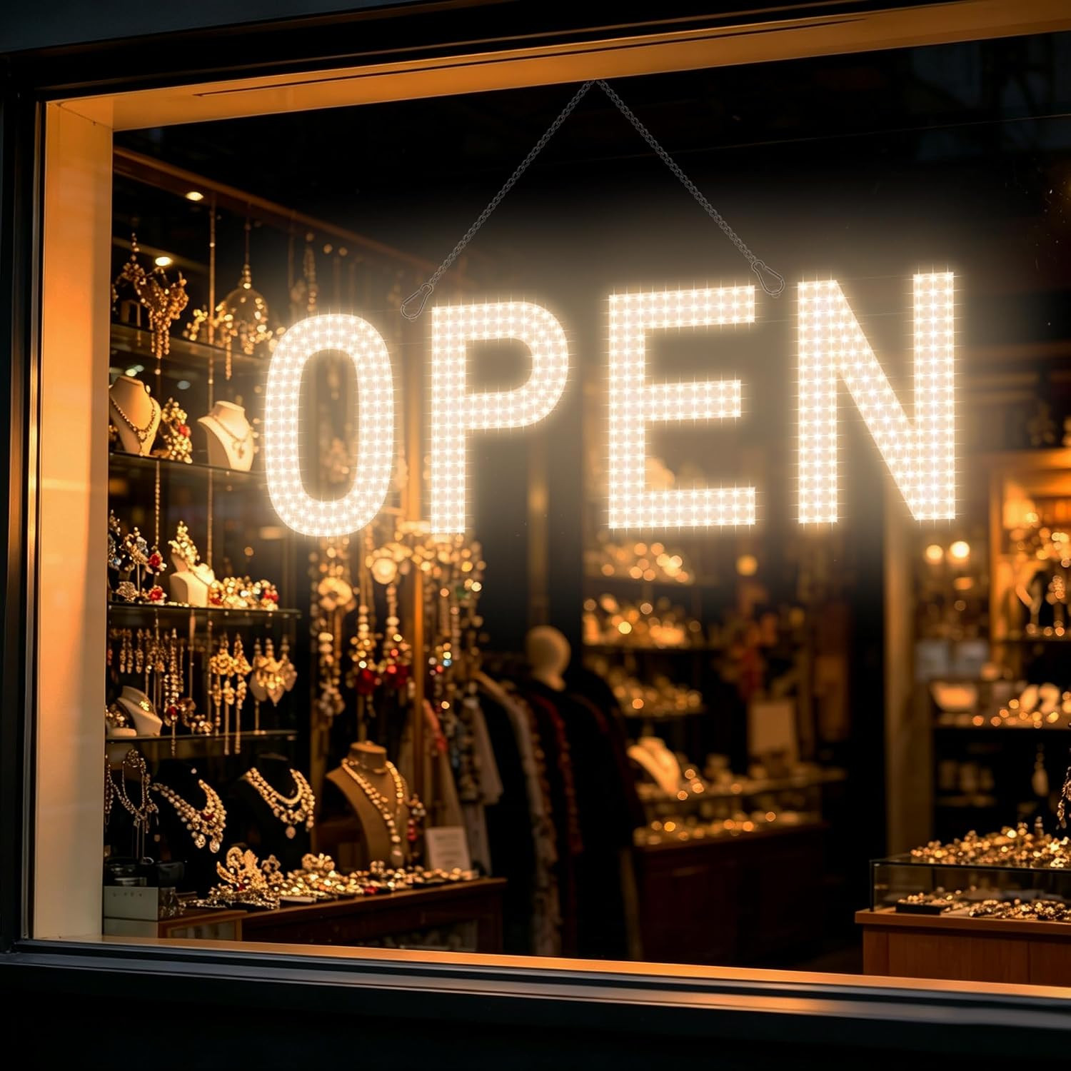 Open Signs for Business, 30&Prime;X10&Prime; Big & Bright Open Sign with Remote Control Dimm