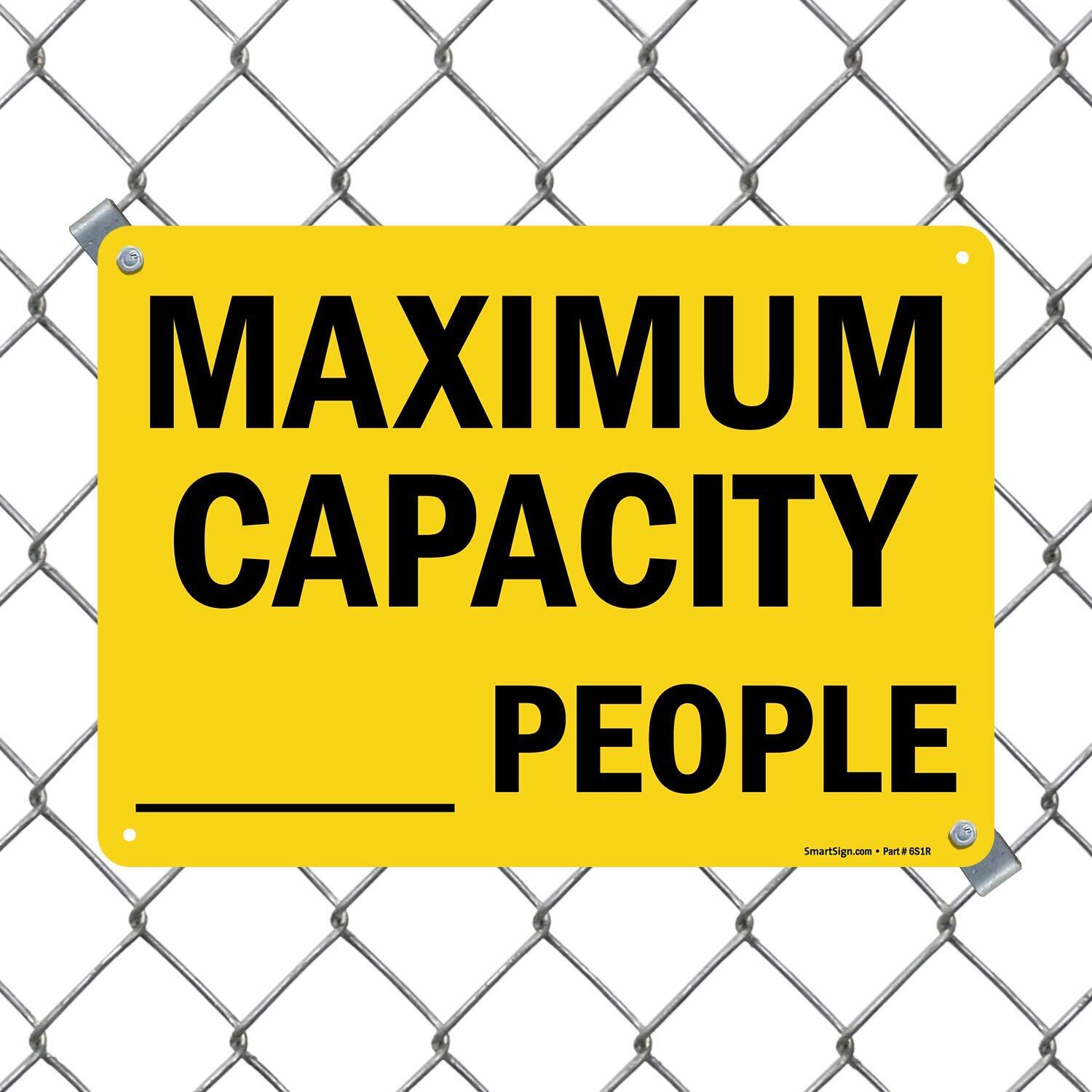 10 x 14 inch “Maximum Capacity ….. People” Write-On Sign Digital Printing 55 …
