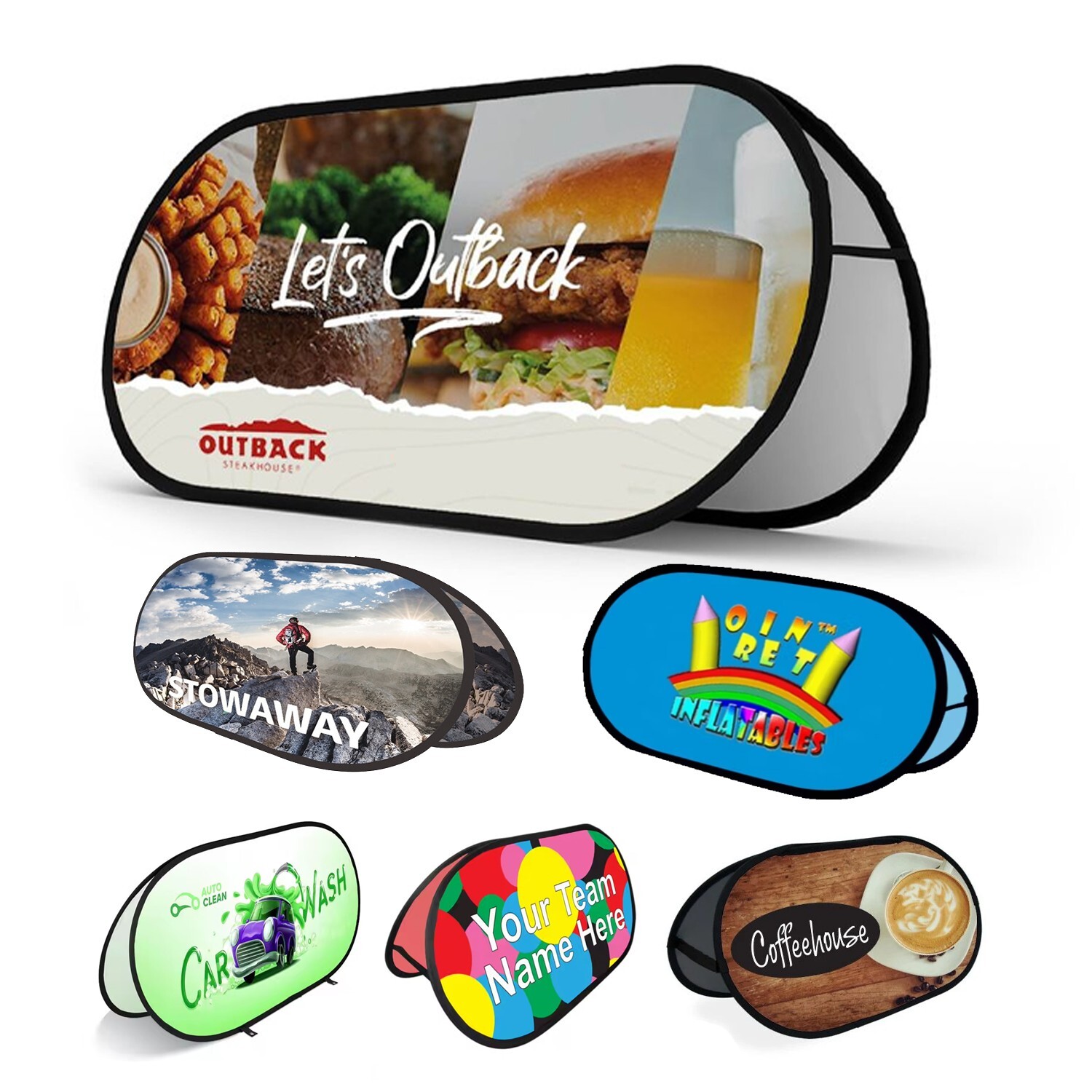 Bean Shaped Popup banner A-board Sign Banner Display-Provide Professional Design