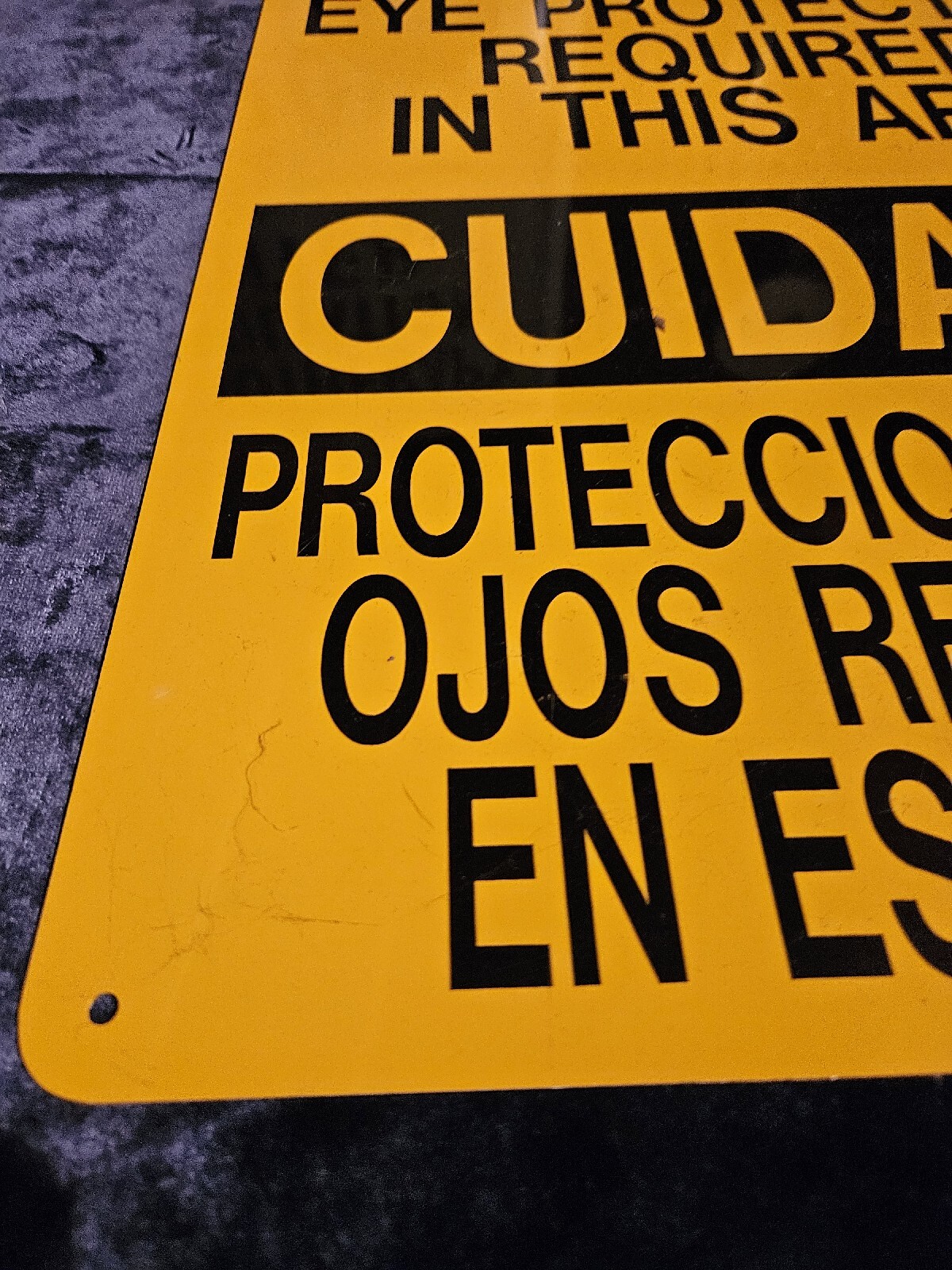 20 X 14 METAL SIGN EYE PROTECTION REQUIRED VINTAGE ORIGINAL