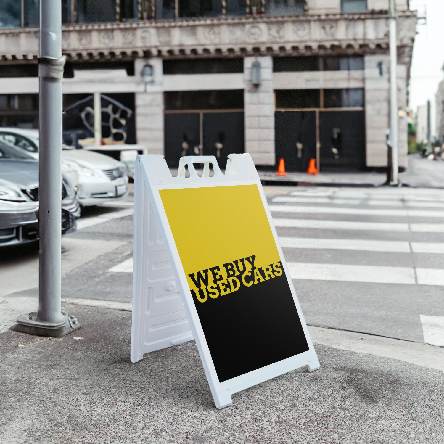 We Buy Used Cars Heavy Duty A-Frame Sidewalk Sign Auto Sales Promotions Low Cost