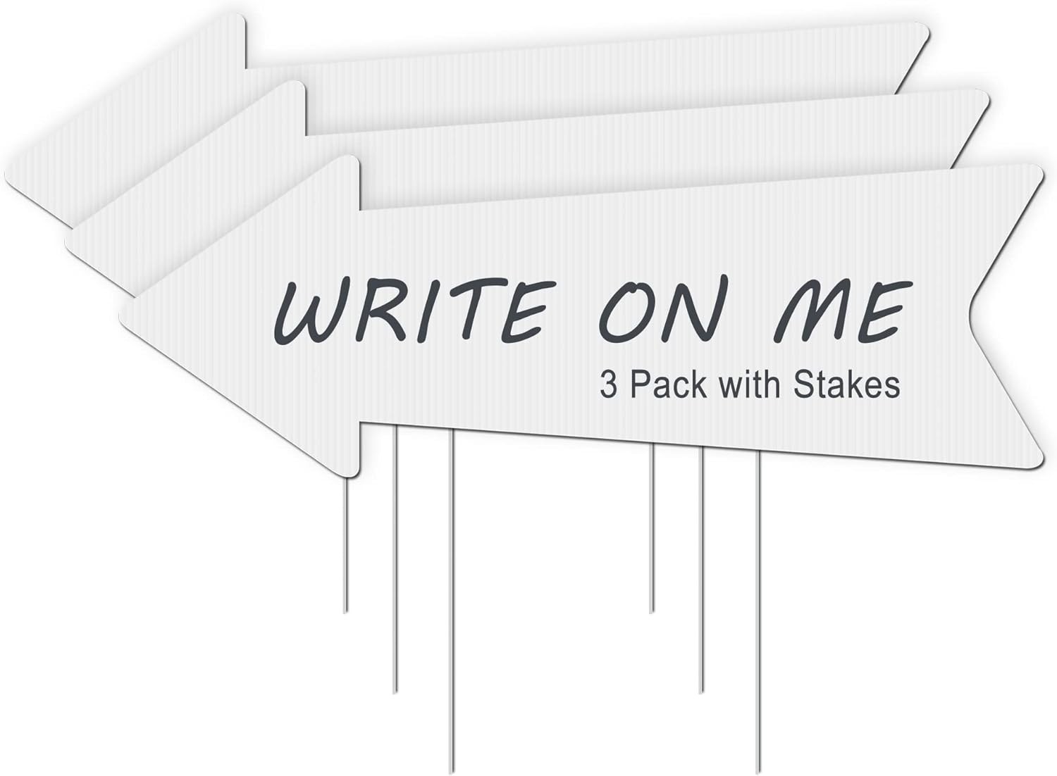 DIY Arrow Yard Signs 3-Pack with Stakes for Weddings & Events