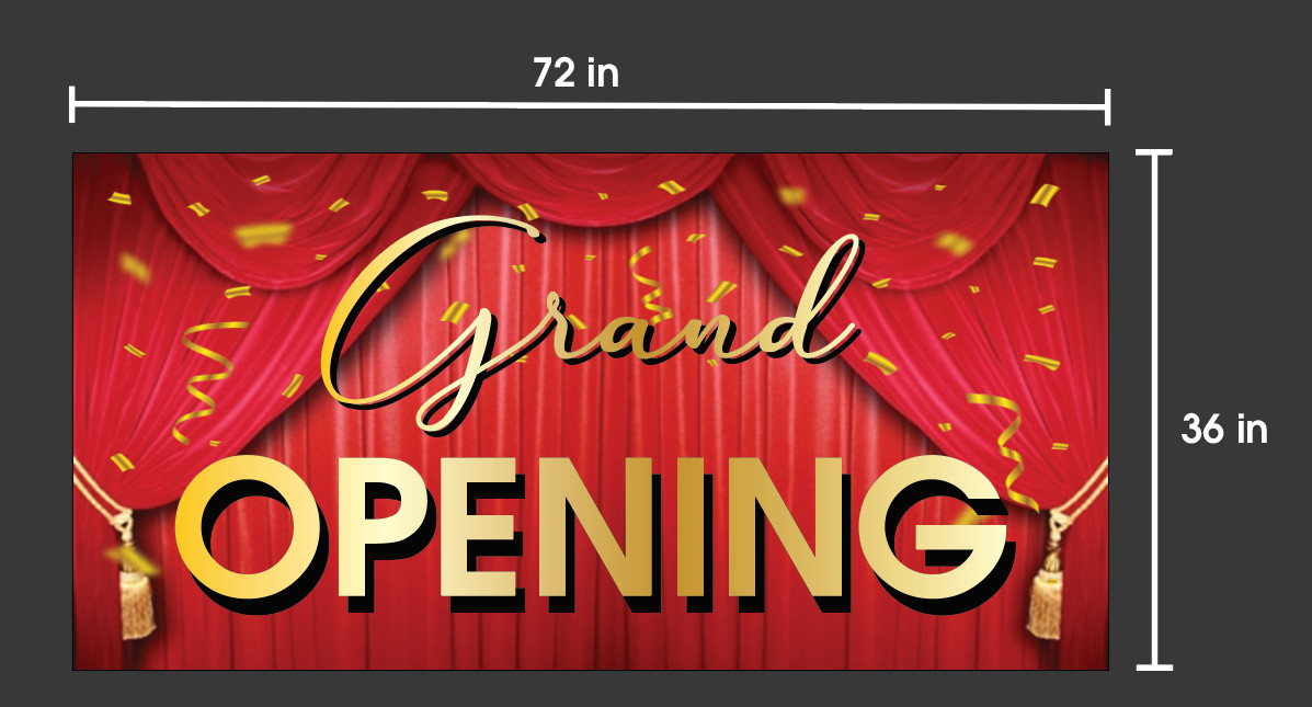 GRAND OPENING Advertising Vinyl Banner Flag Sign 72 x 36