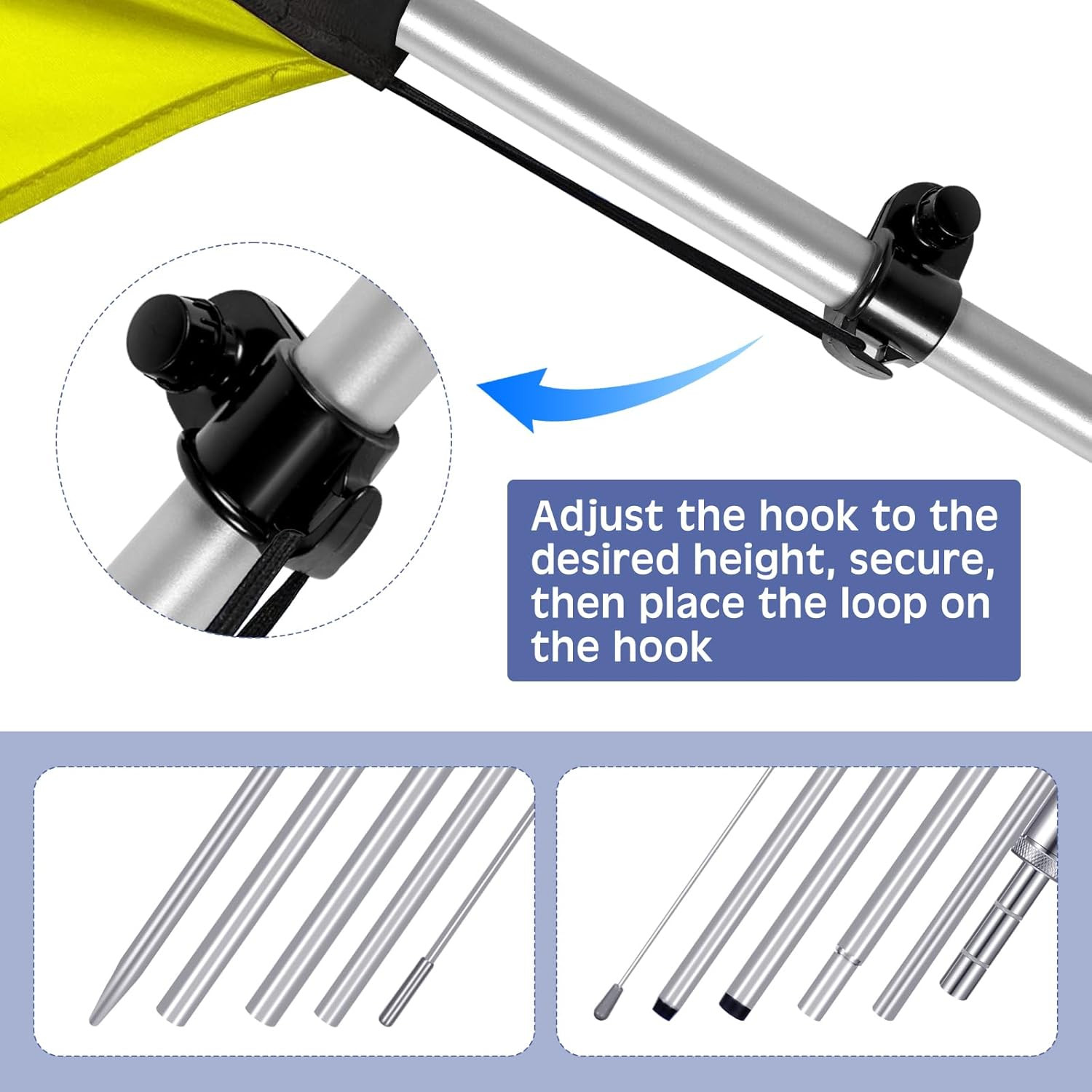 16 Pcs Feather Flag Pole Kit with Base, Spike & Storage Bag for Outdoor Use