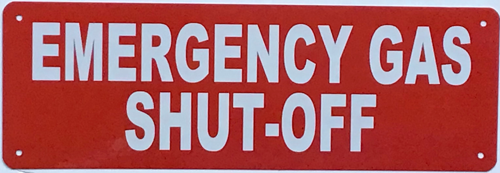 Emergency Gas Shut Off SIGN (4×12,RED,Aluminum)